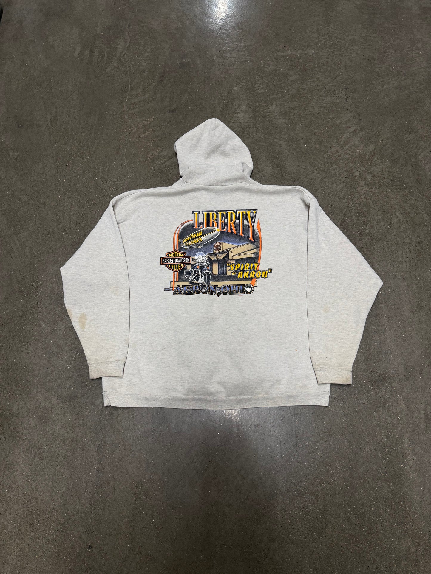 Vintage Harley Davidson Akron, Ohio Pullover Sweatshirt Hoodie size Large