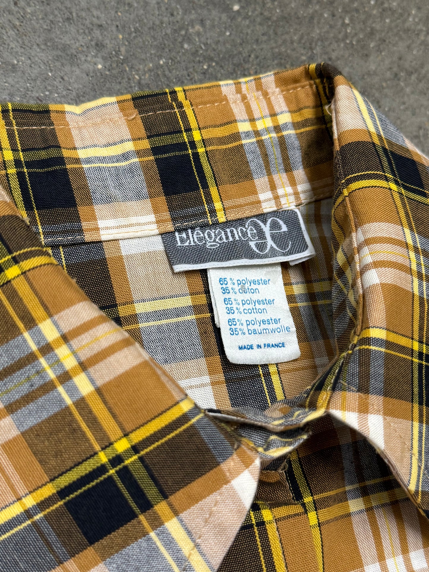 Vintage Women’s Plaid Button-Up Shirt with Matching Side Bag