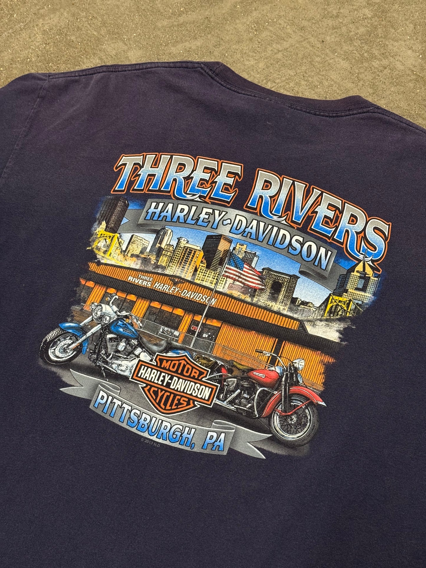 Vintage Harley Davidson Pittsburgh, PA Long-sleeve Graphic