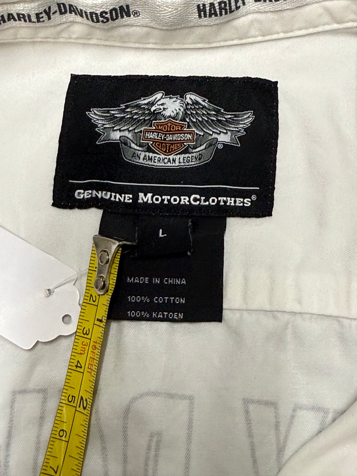 Vintage Harley Davidson S/S Button Up T-shirt size Large