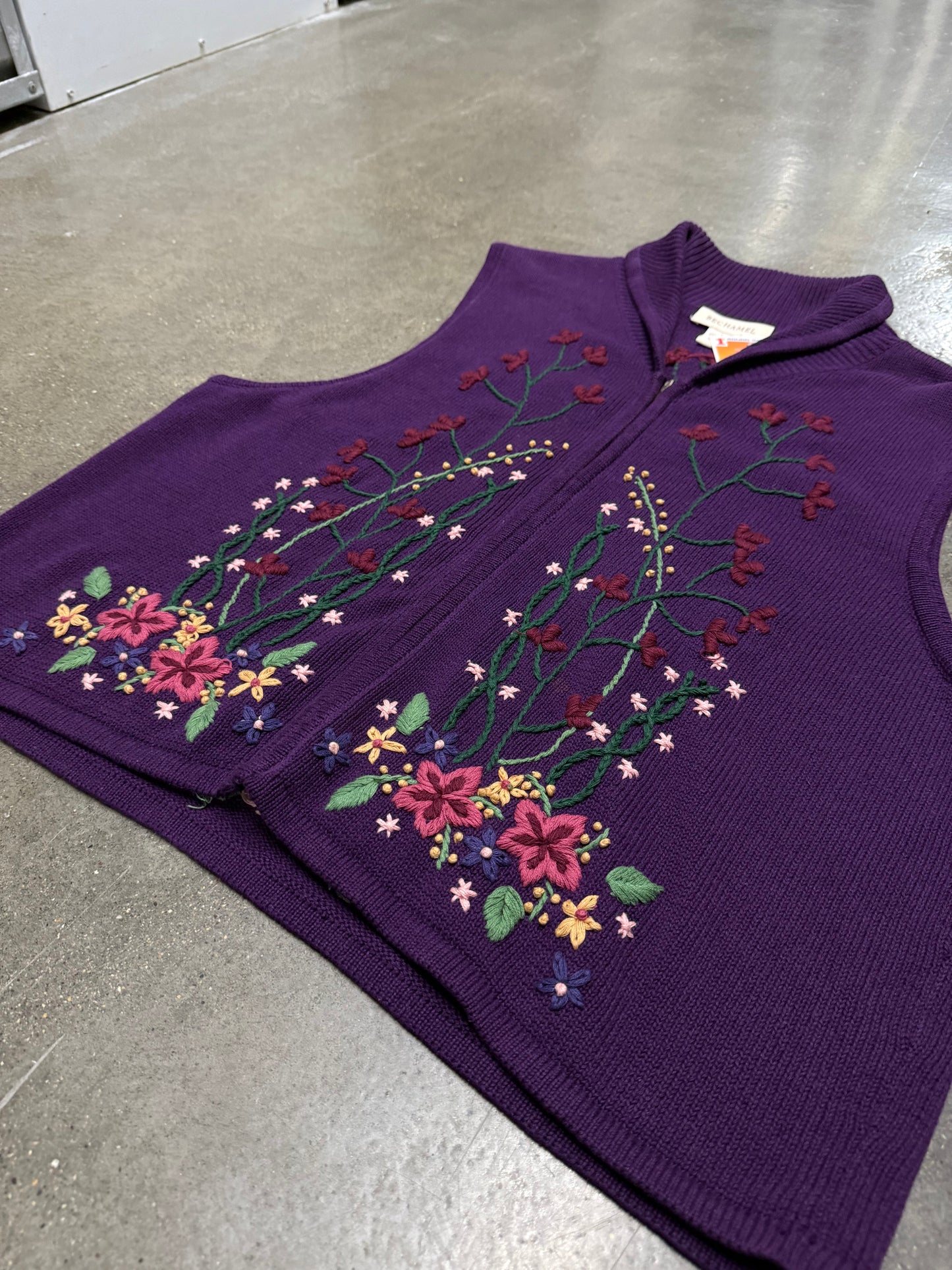 Y2K Flower Embroidery Vest