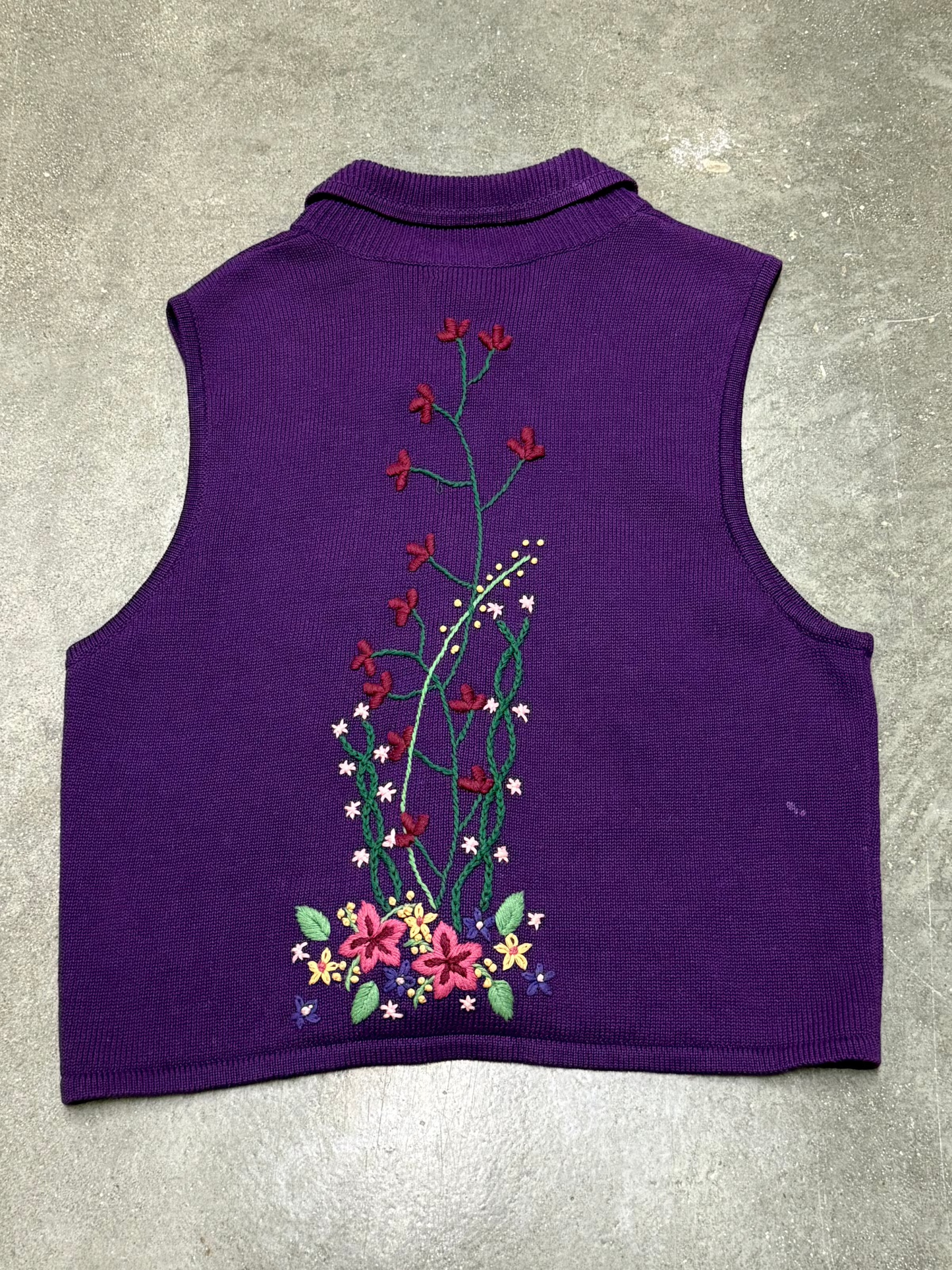 Y2K Flower Embroidery Vest