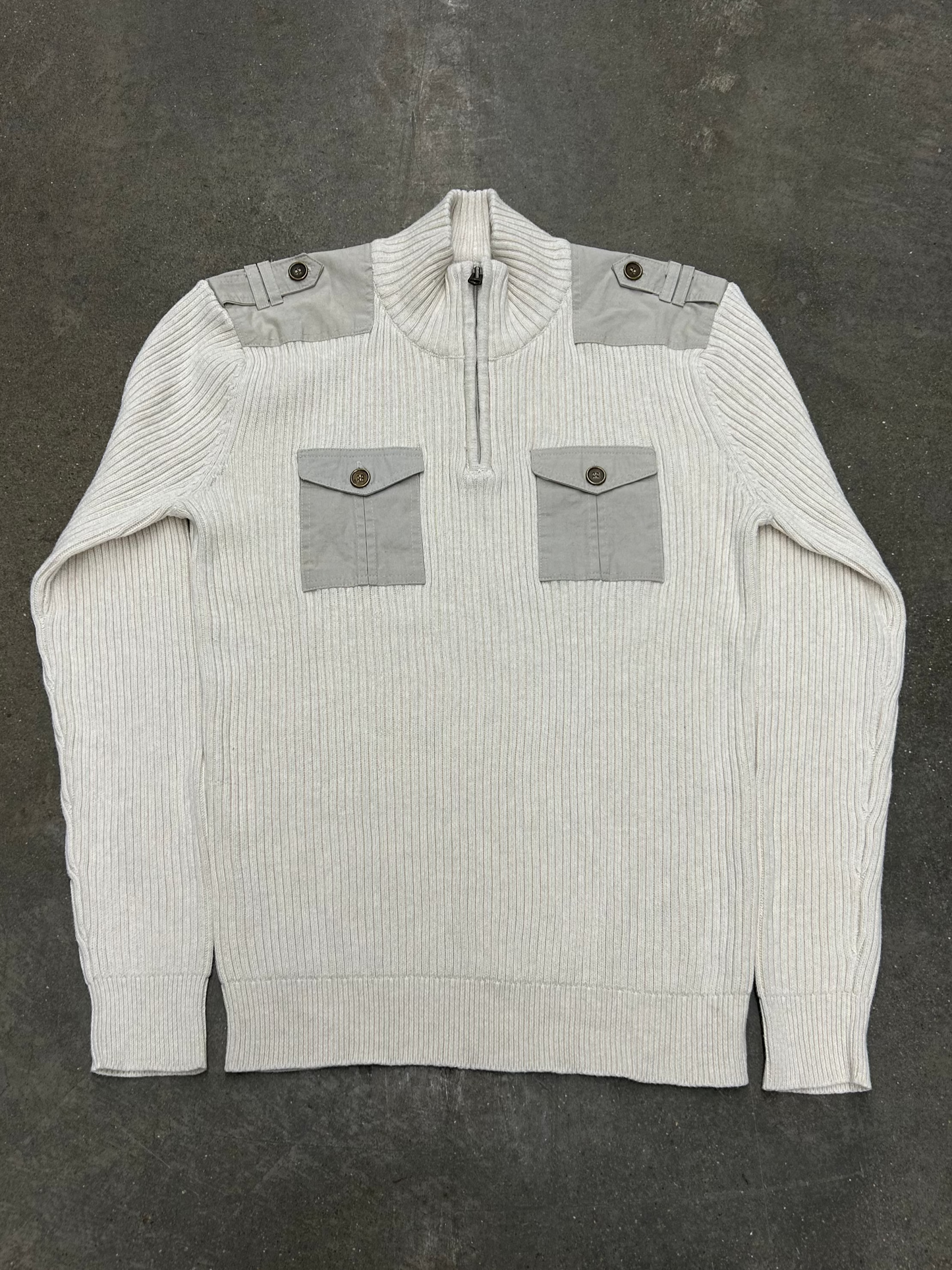 Y2K American Rag Qtr. Zip Cargo Sweater