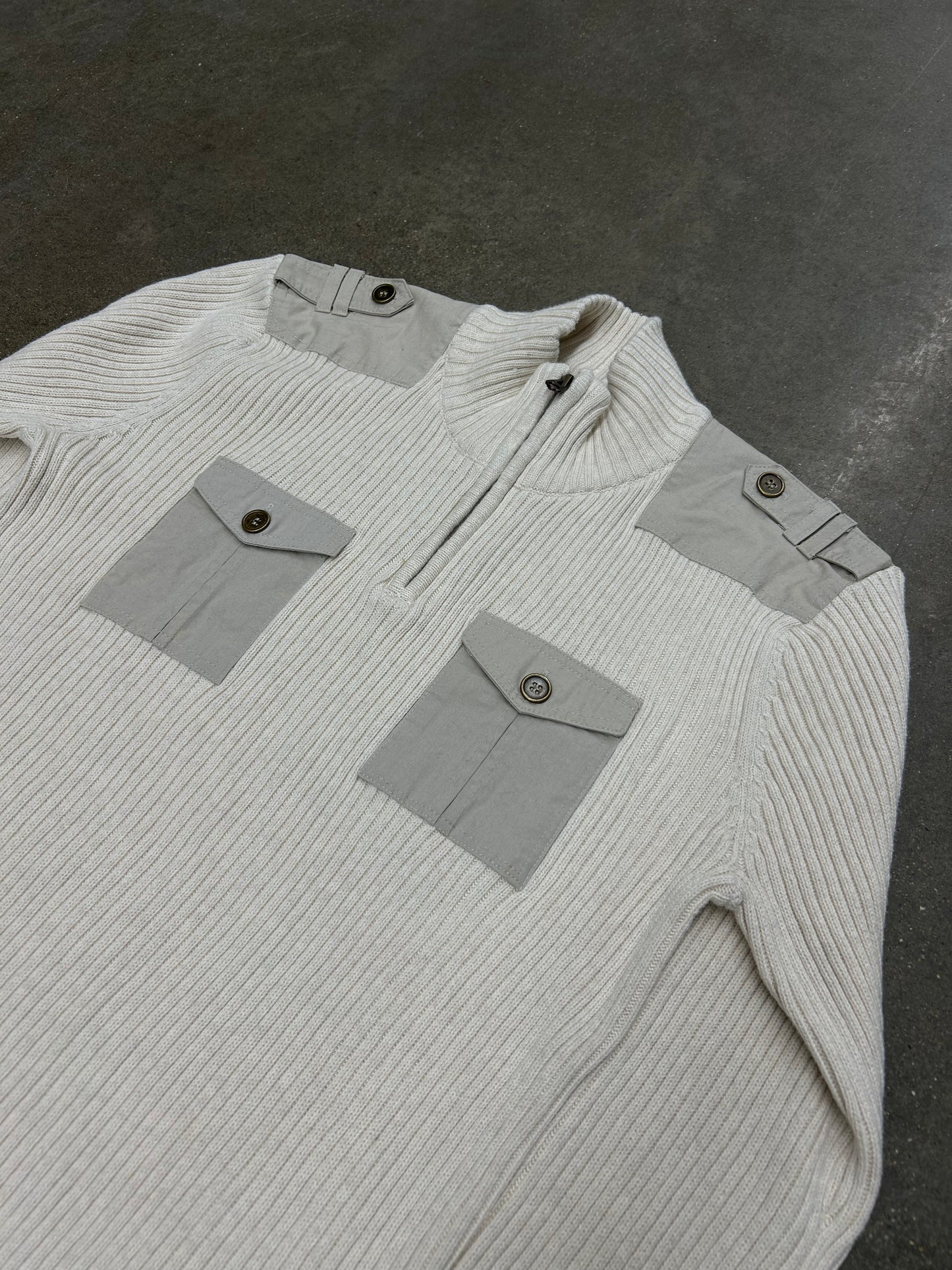 Y2K American Rag Qtr. Zip Cargo Sweater