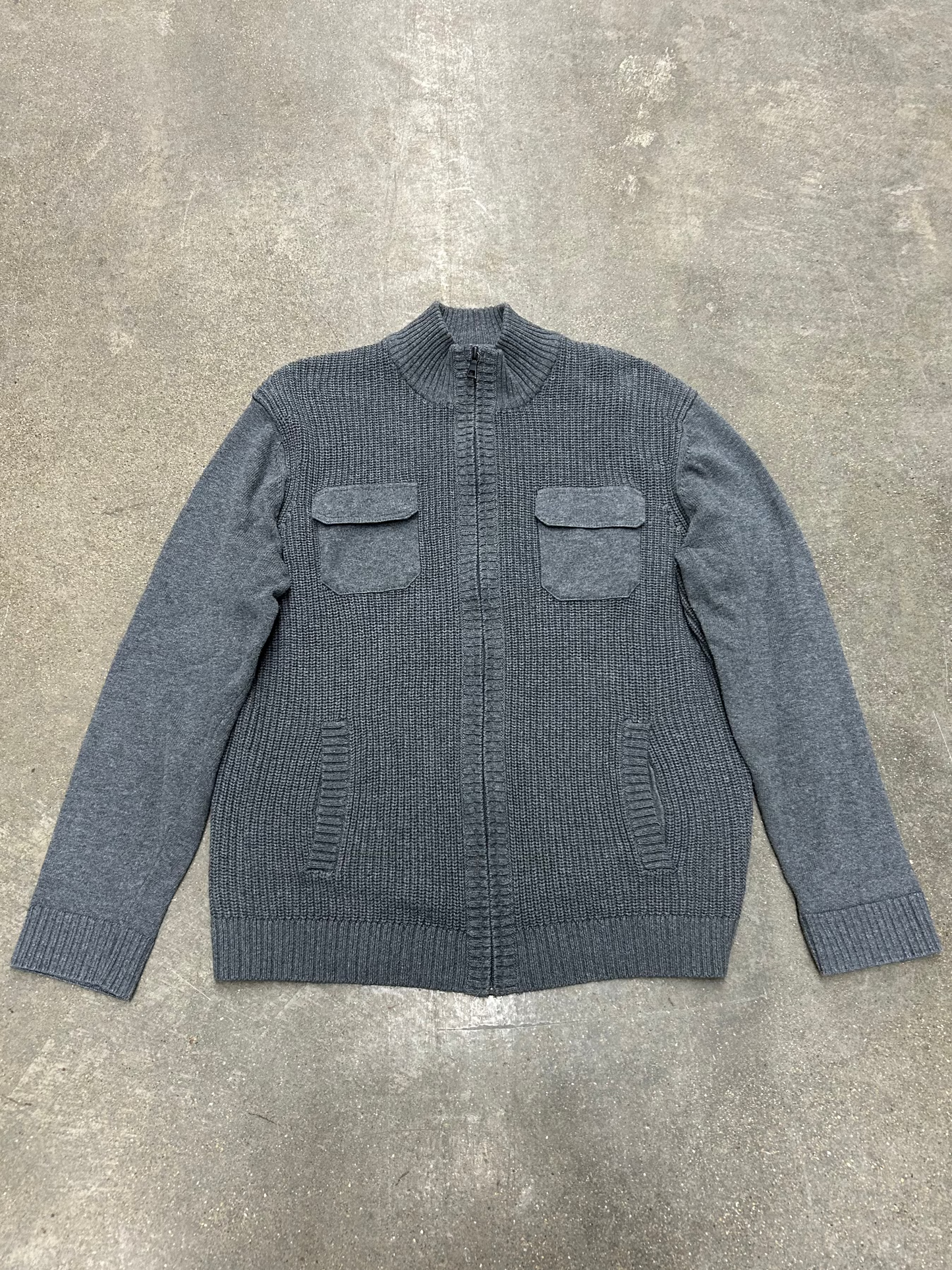 Y2K Alfani Zip-Up Pocket Sweater