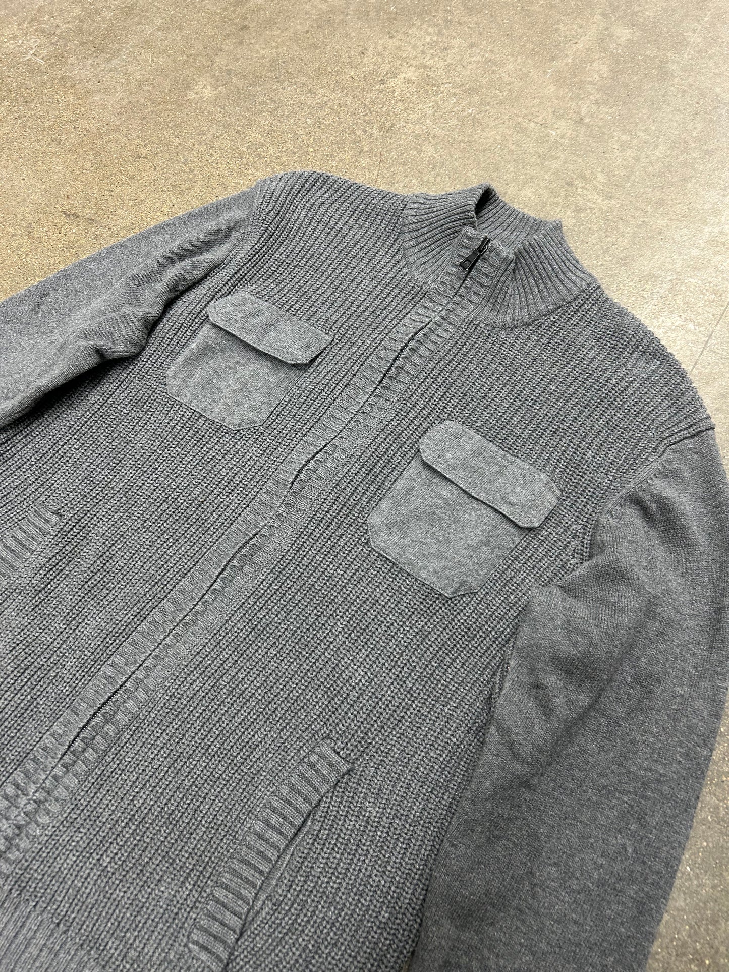 Y2K Alfani Zip-Up Pocket Sweater