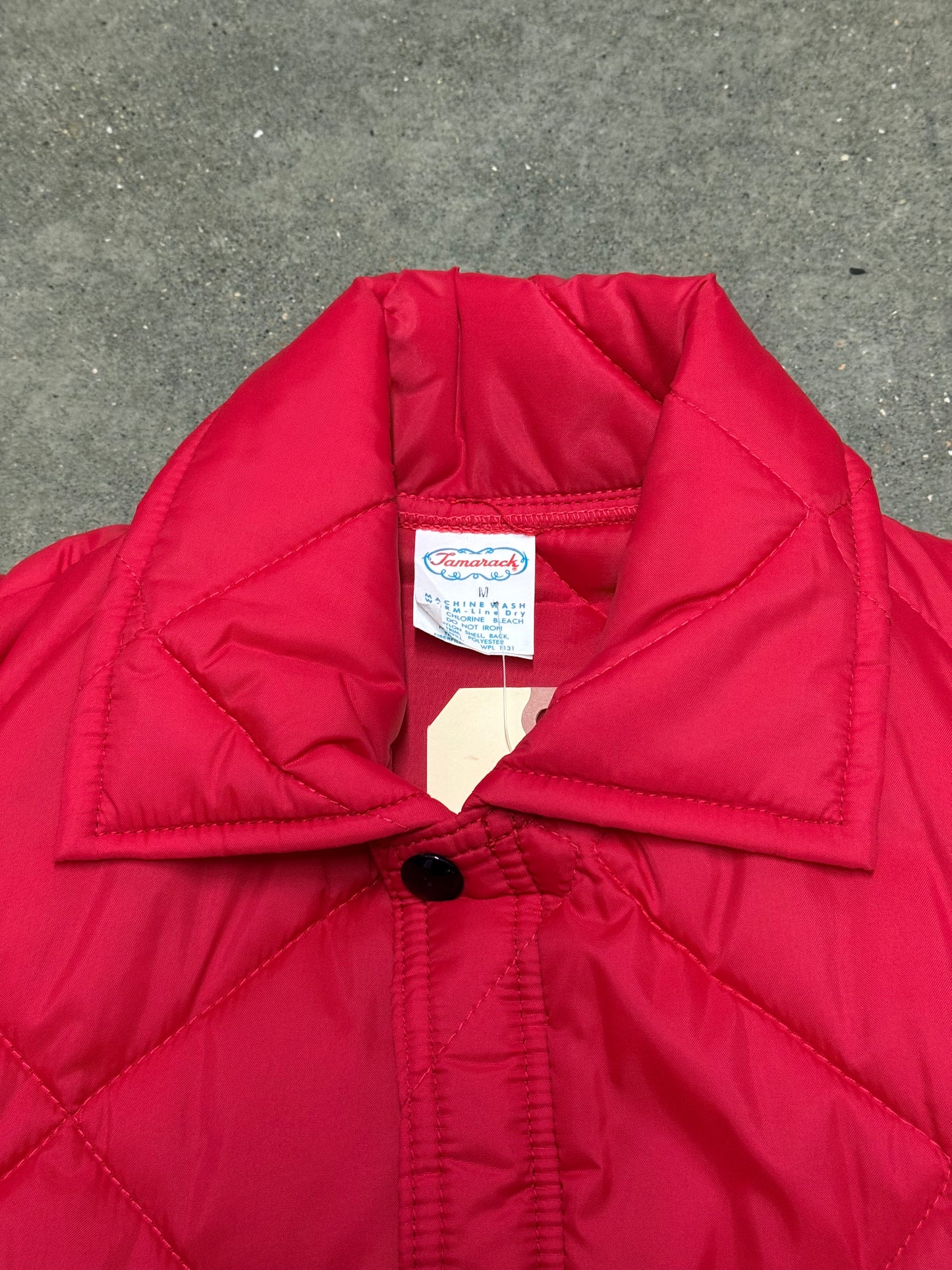 1980's Vintage Red Quilted Work Jacket