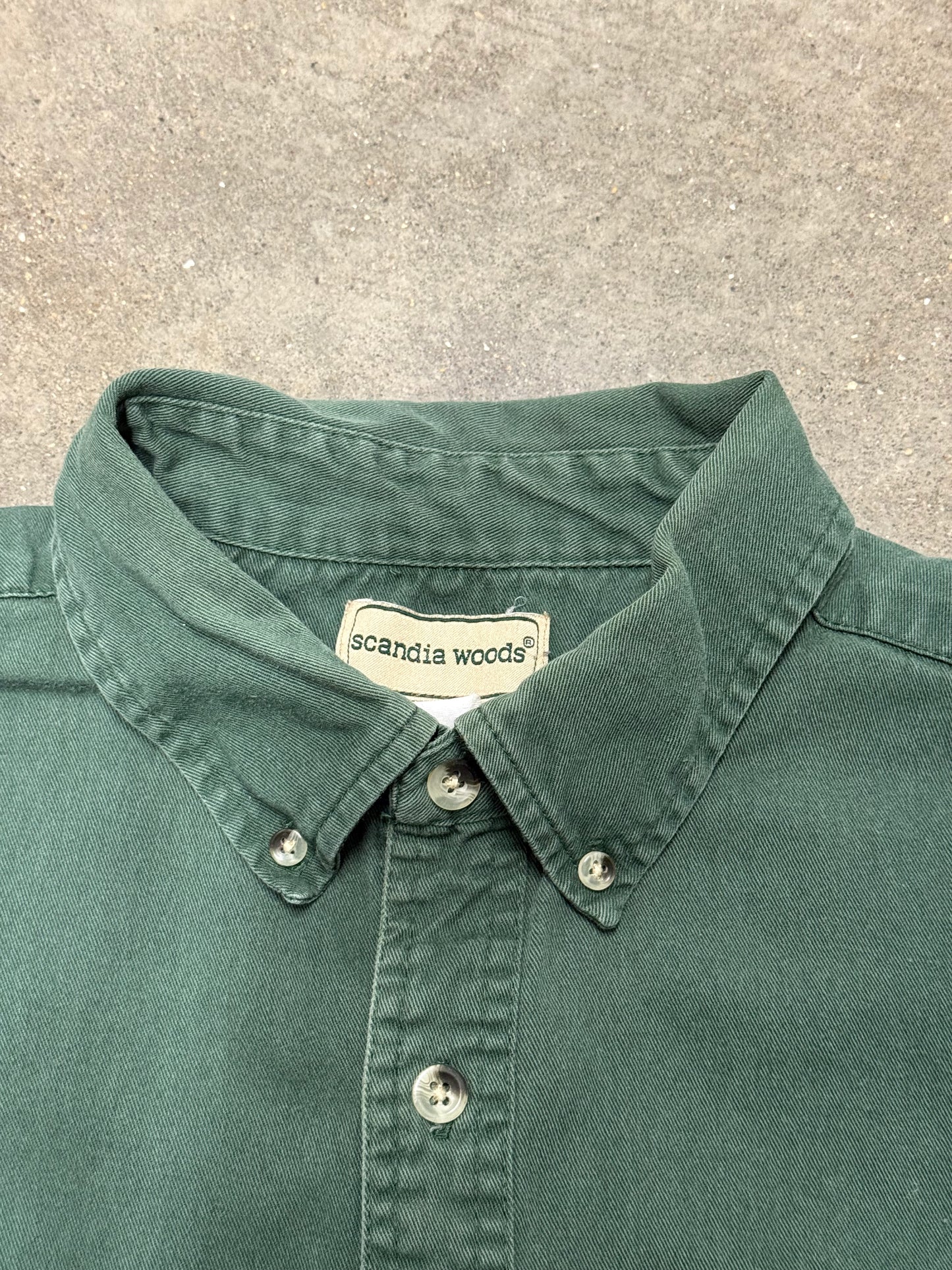 Vintage 90s/Y2K Faded Green Patina Work Shirt
