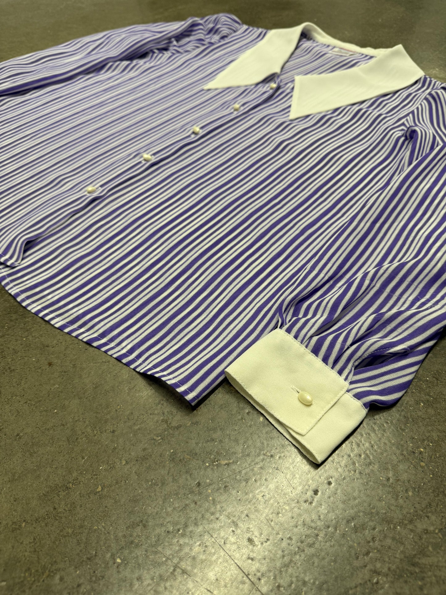 Vintage 1970s Striped Women's Blouse