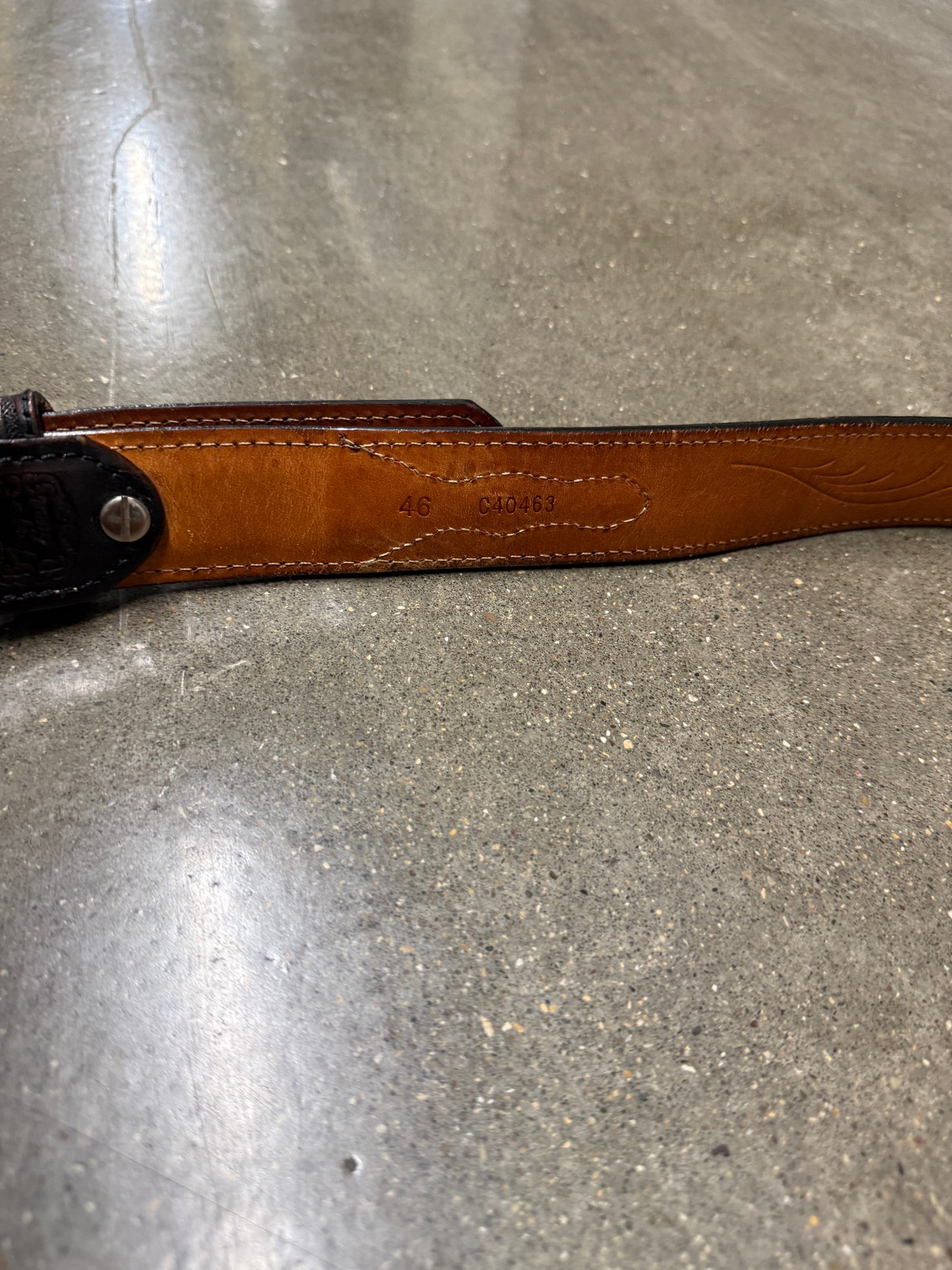 Vintage Genuine Leather Beaded Belt