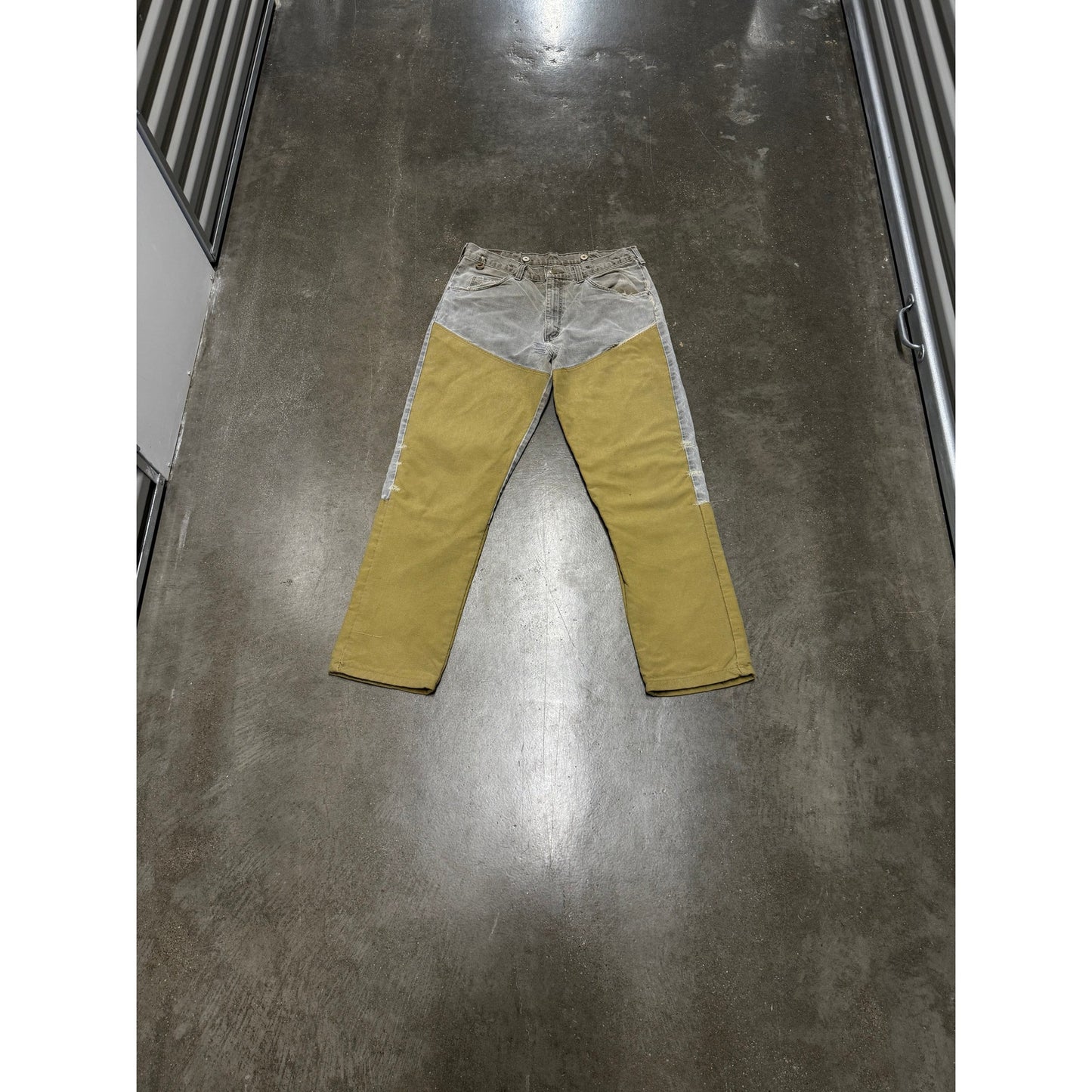 Vintage Distressed Wrangler Double Knee Two Tone Field Pants