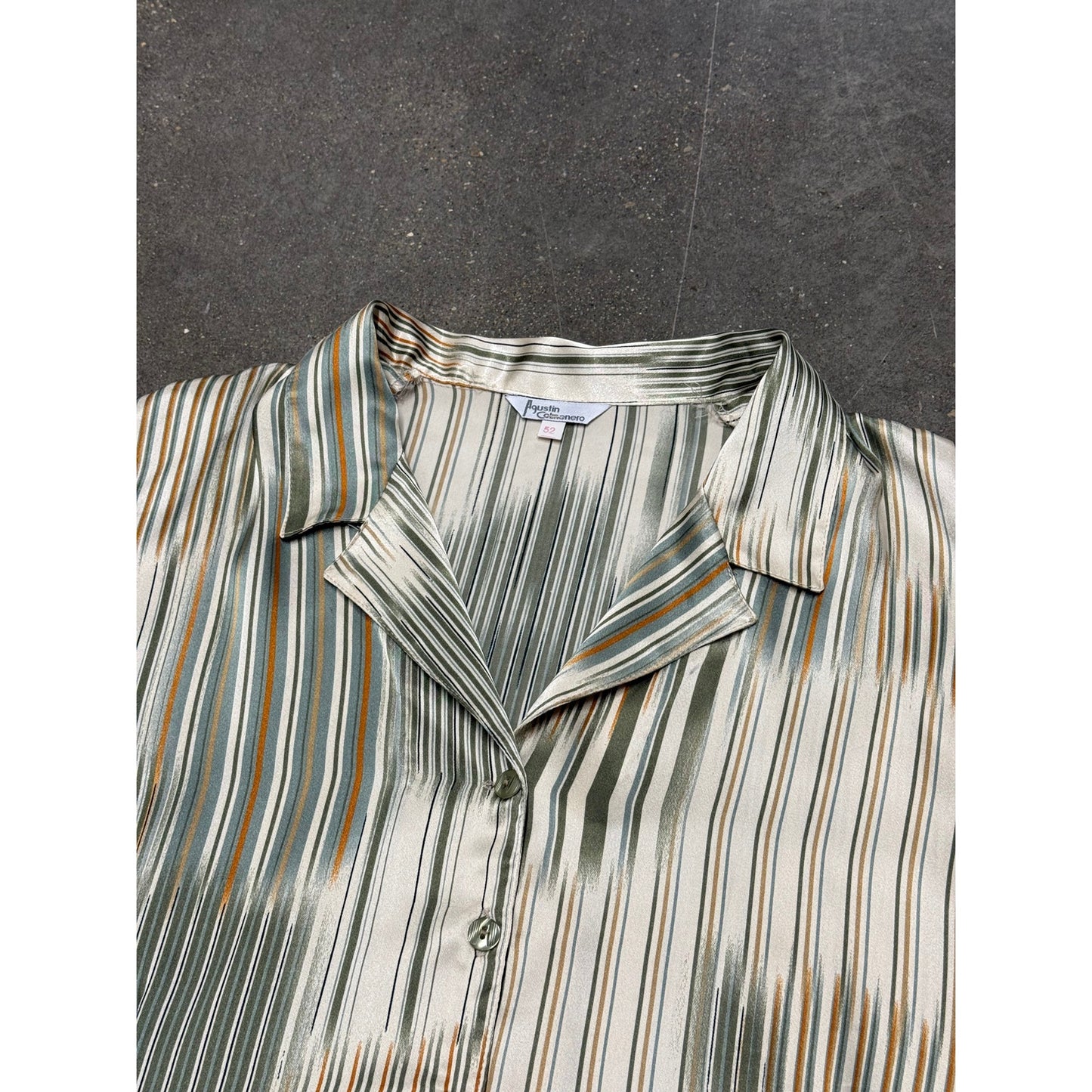 Vintage 1980s European Silk Button Up