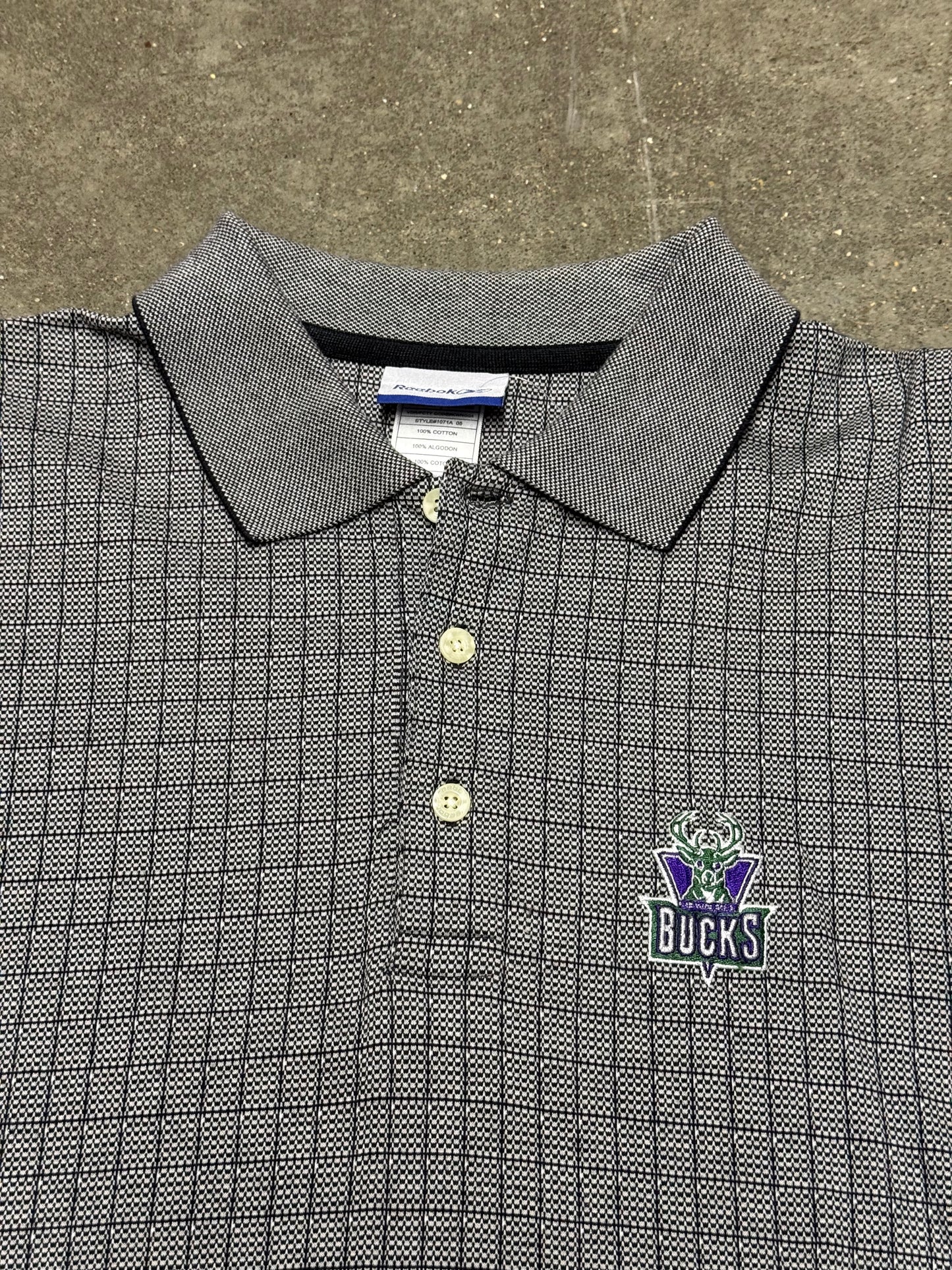 Vintage Milwaukee Bucks NBA Golf Reebok Polo Shirt