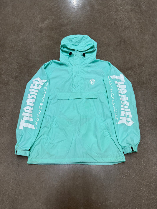 HUF x Thrasher Mint Windbreaker Pullover Jacket
