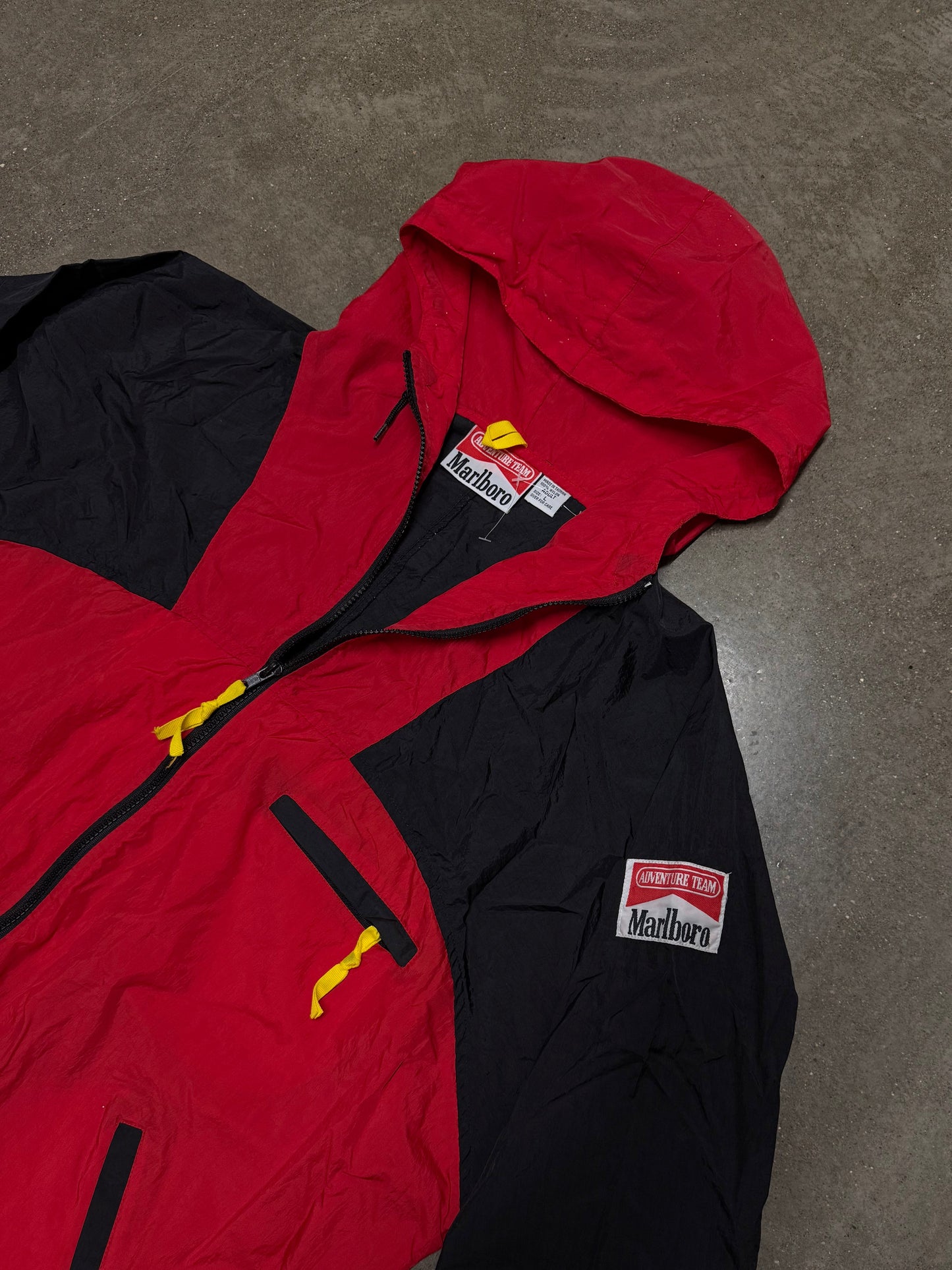 Vintage 1990’s Marlboro Red Pullover Windbreaker Rain Jacket - Adventure Team Promo