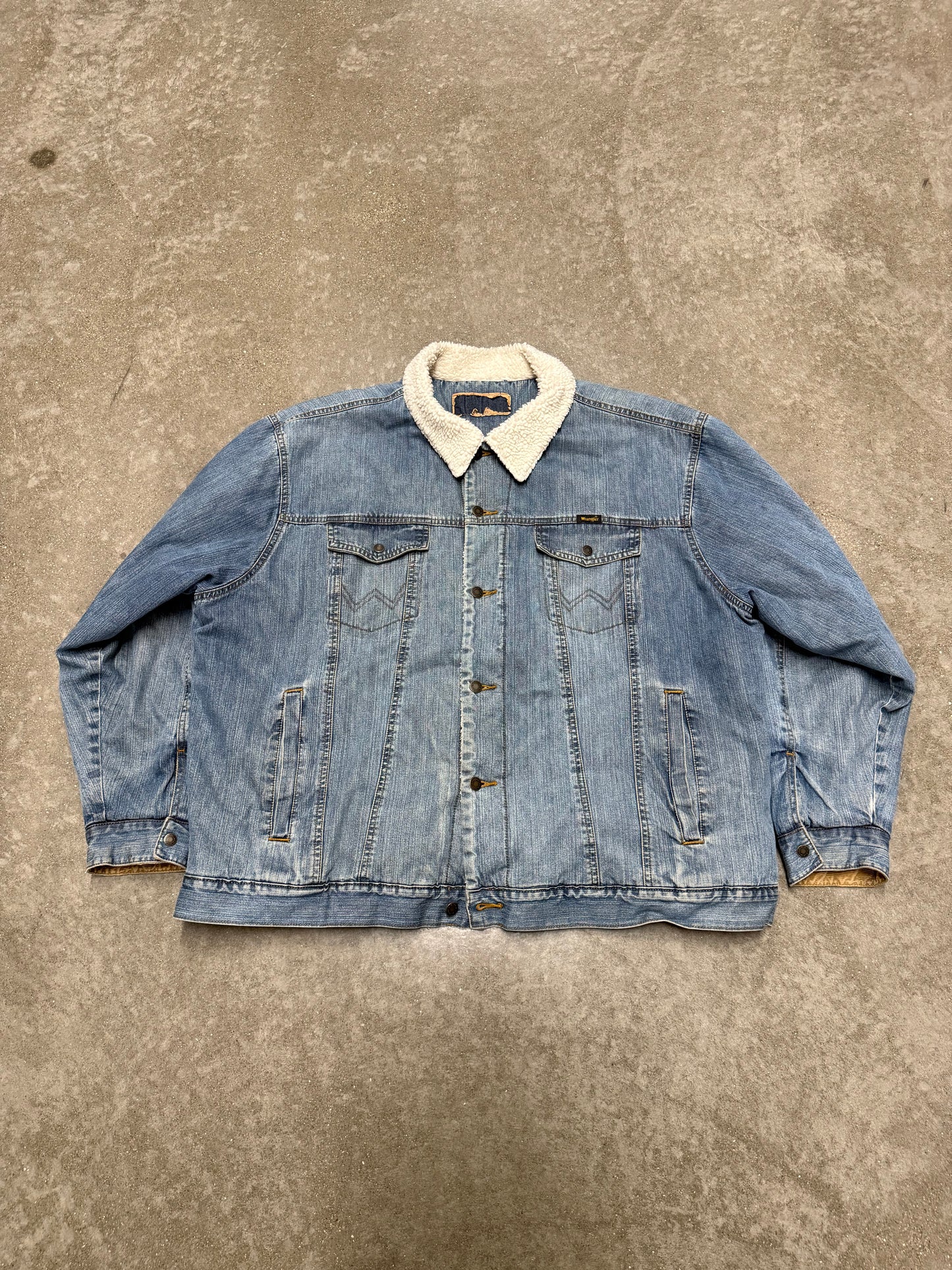 Wrangler Denim Jacket with Wool Fleece Lined Collar