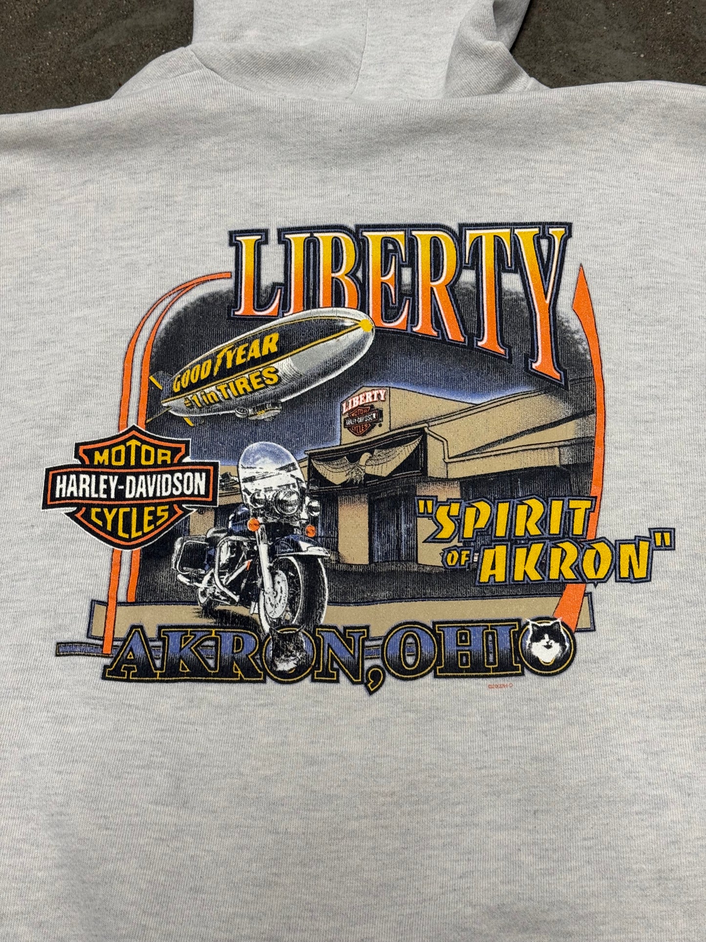 Vintage Harley Davidson Akron, Ohio Pullover Sweatshirt Hoodie size Large