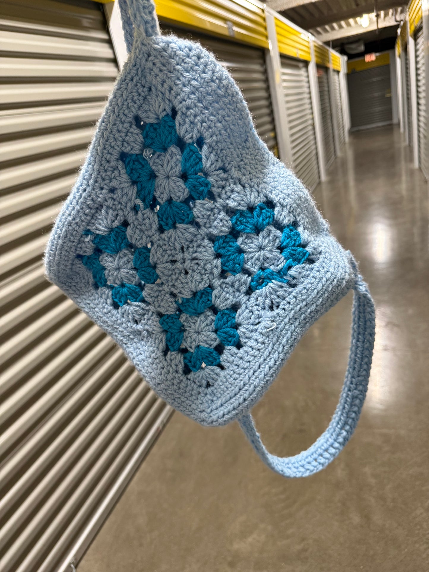 Crochet Knit Crossbody Tote Bag Purse