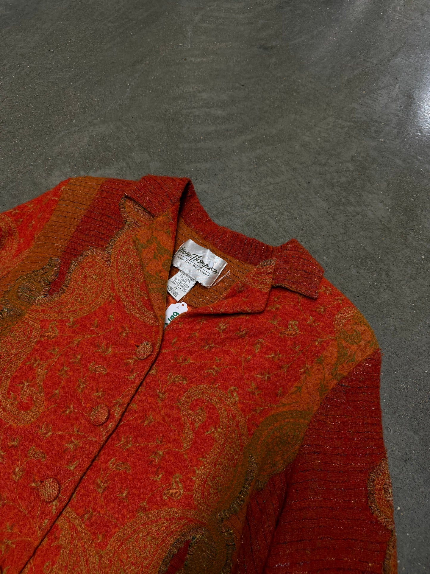 True Vintage Women’s Textured Embroidered Blazer Button-Up Jacket