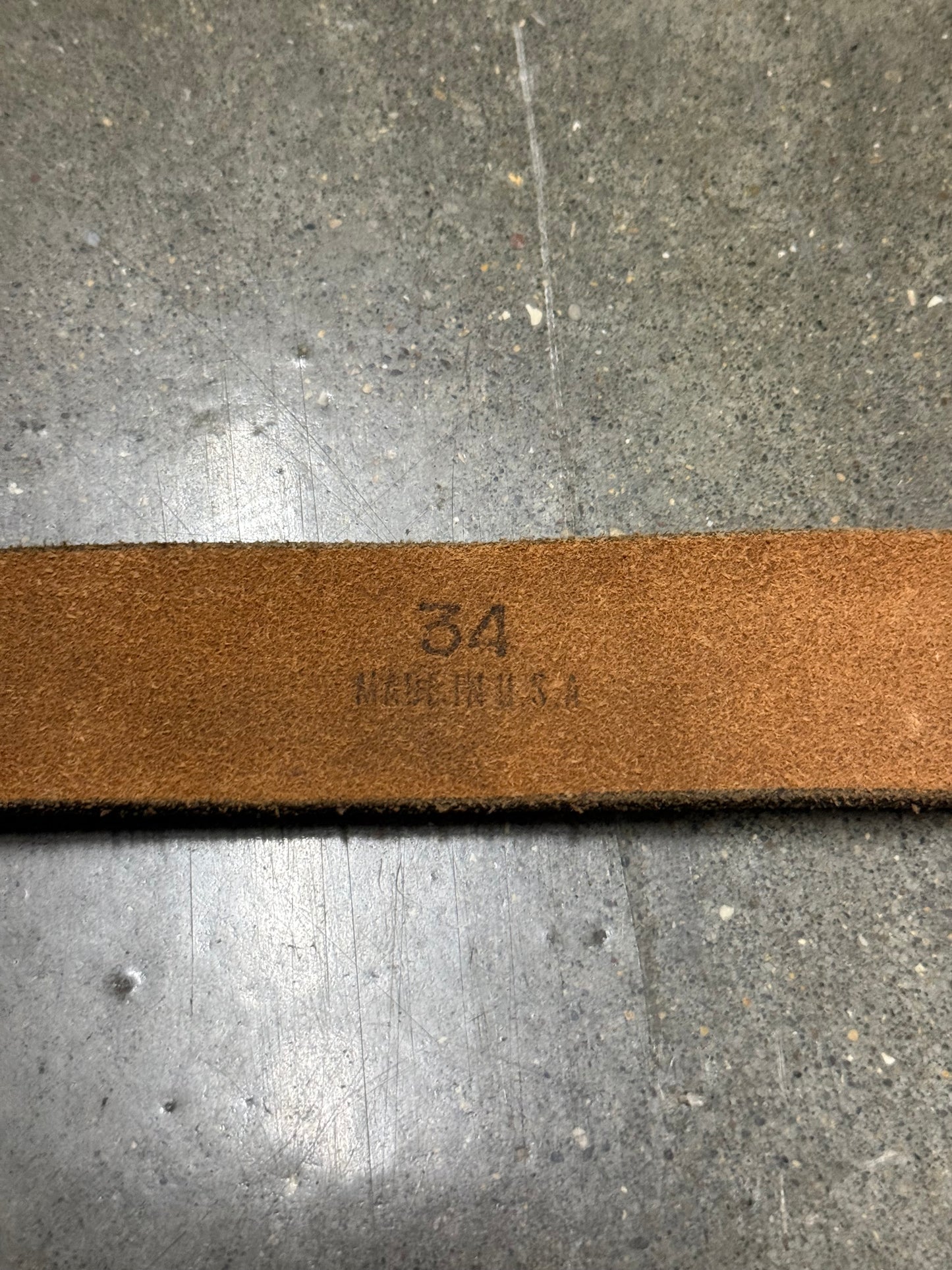 Vintage Made in USA Genuine Leather Western Belt with Guitar Buckle