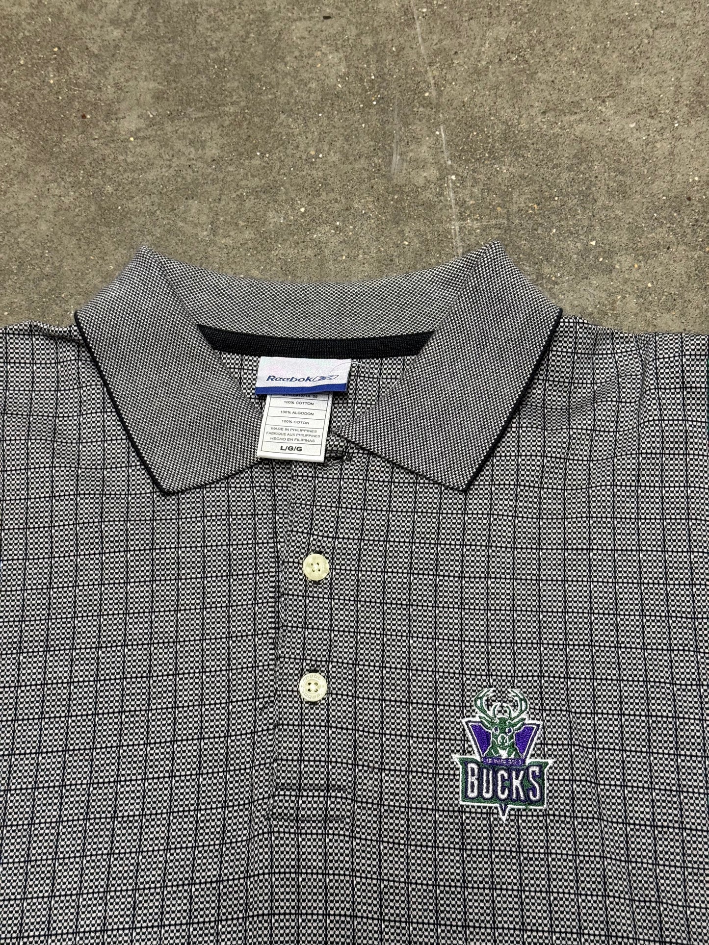 Vintage Milwaukee Bucks NBA Golf Reebok Polo Shirt