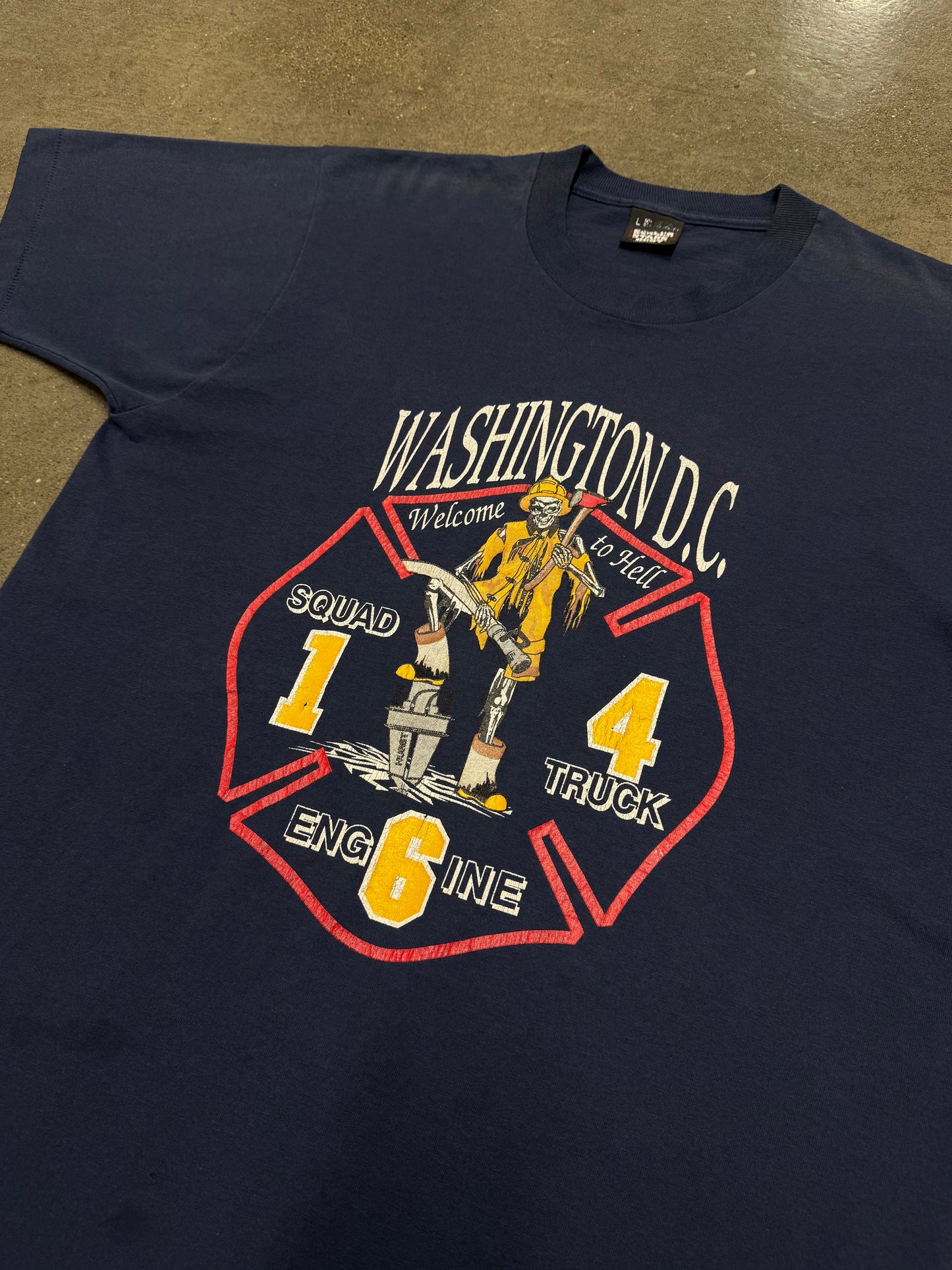 Vintage Washington DC Fire Dpt. Skeleton T-shirt