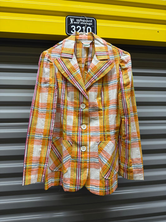 1970’s Plaid Women’s Button-Up Shirt Jacket