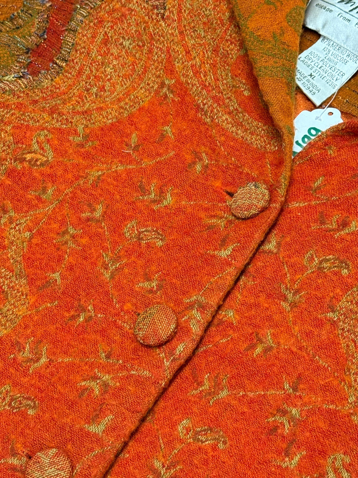 True Vintage Women’s Textured Embroidered Blazer Button-Up Jacket