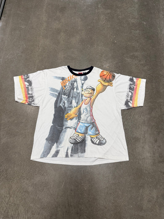 Vintage Y2K Justice Popeye Basketball T-Shirt