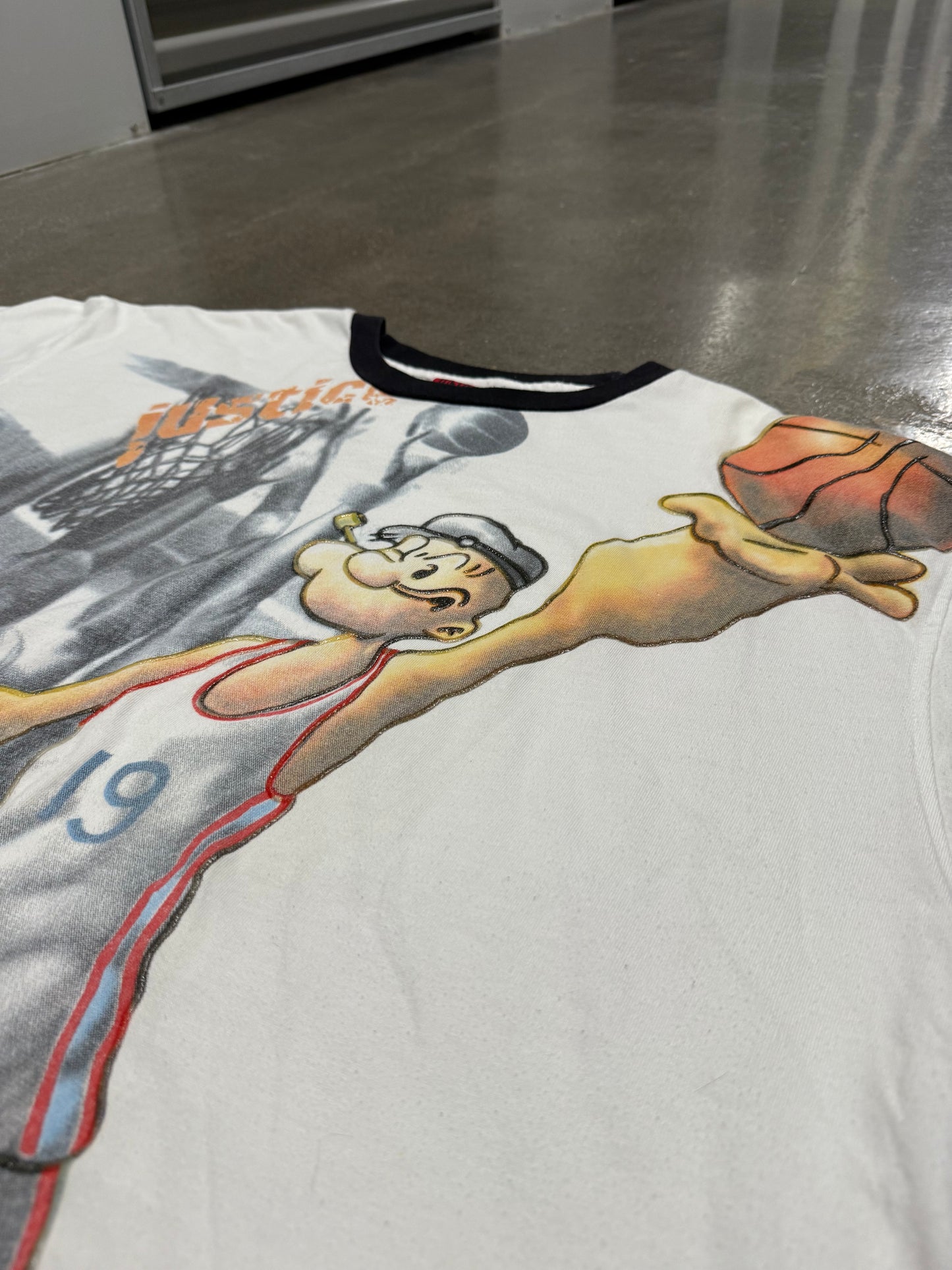 Vintage Y2K Justice Popeye Basketball T-Shirt
