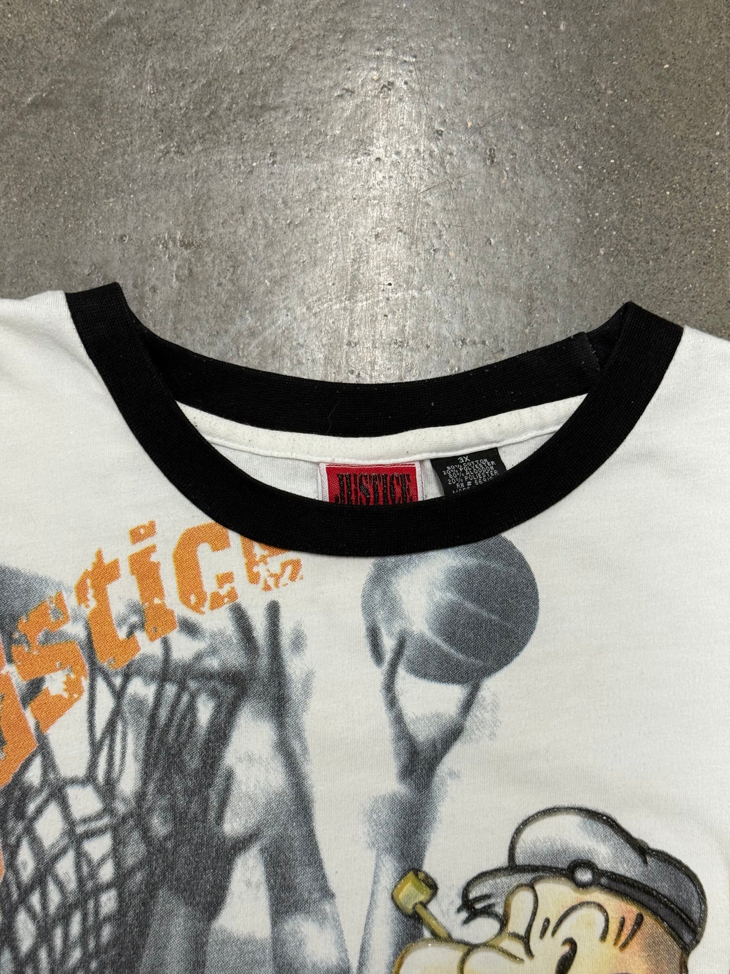 Vintage Y2K Justice Popeye Basketball T-Shirt