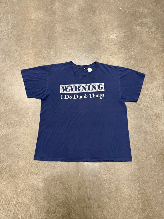 Vintage Y2k "I Do Dumb Things" Distressed T-Shirt