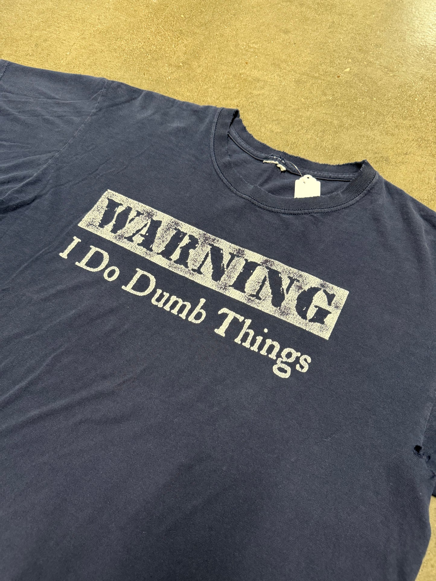 Vintage Y2k "I Do Dumb Things" Distressed T-Shirt