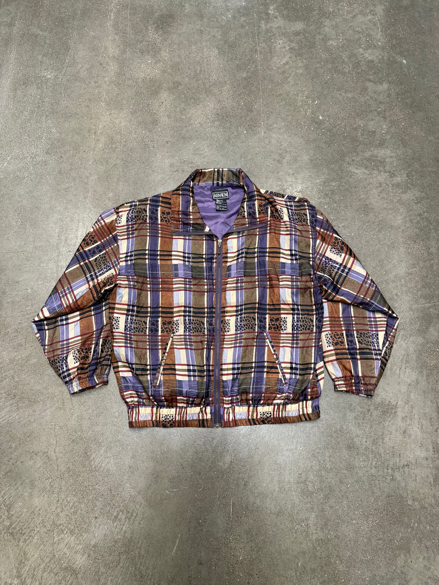 Vintage Y2K Abvien Plaid Nylon Jacket
