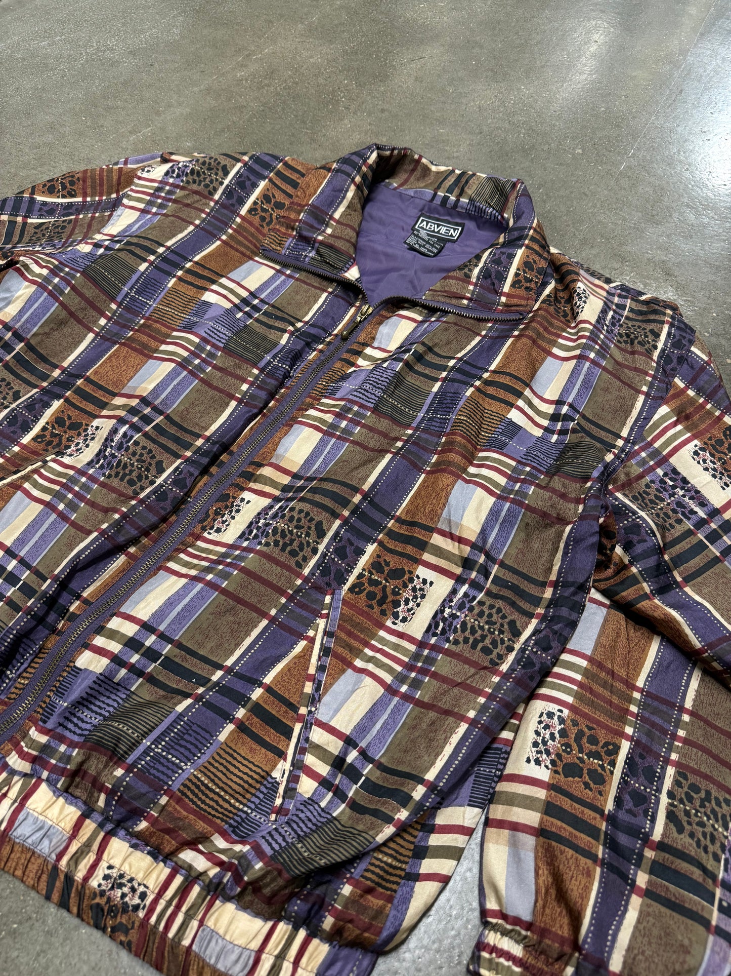 Vintage Y2K Abvien Plaid Nylon Jacket