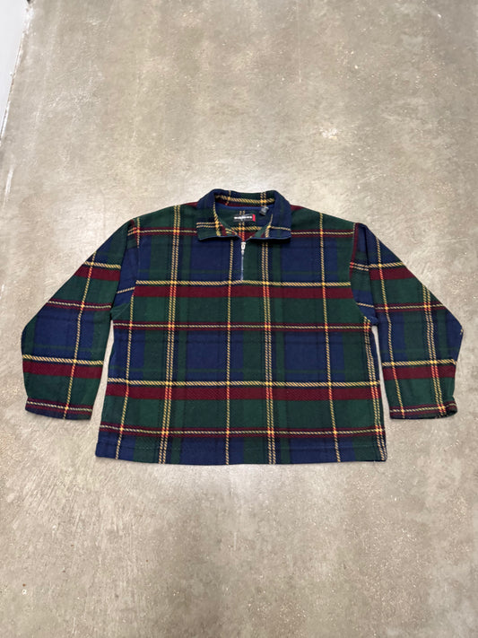 Vintage Y2K Winners Flannel Qtr Zip Pullover Sweater