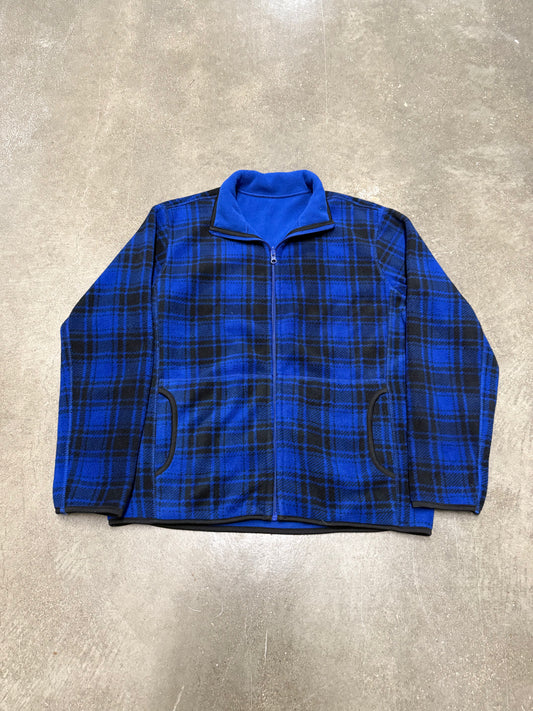 Y2K Reversible Blue Flannel Jacket
