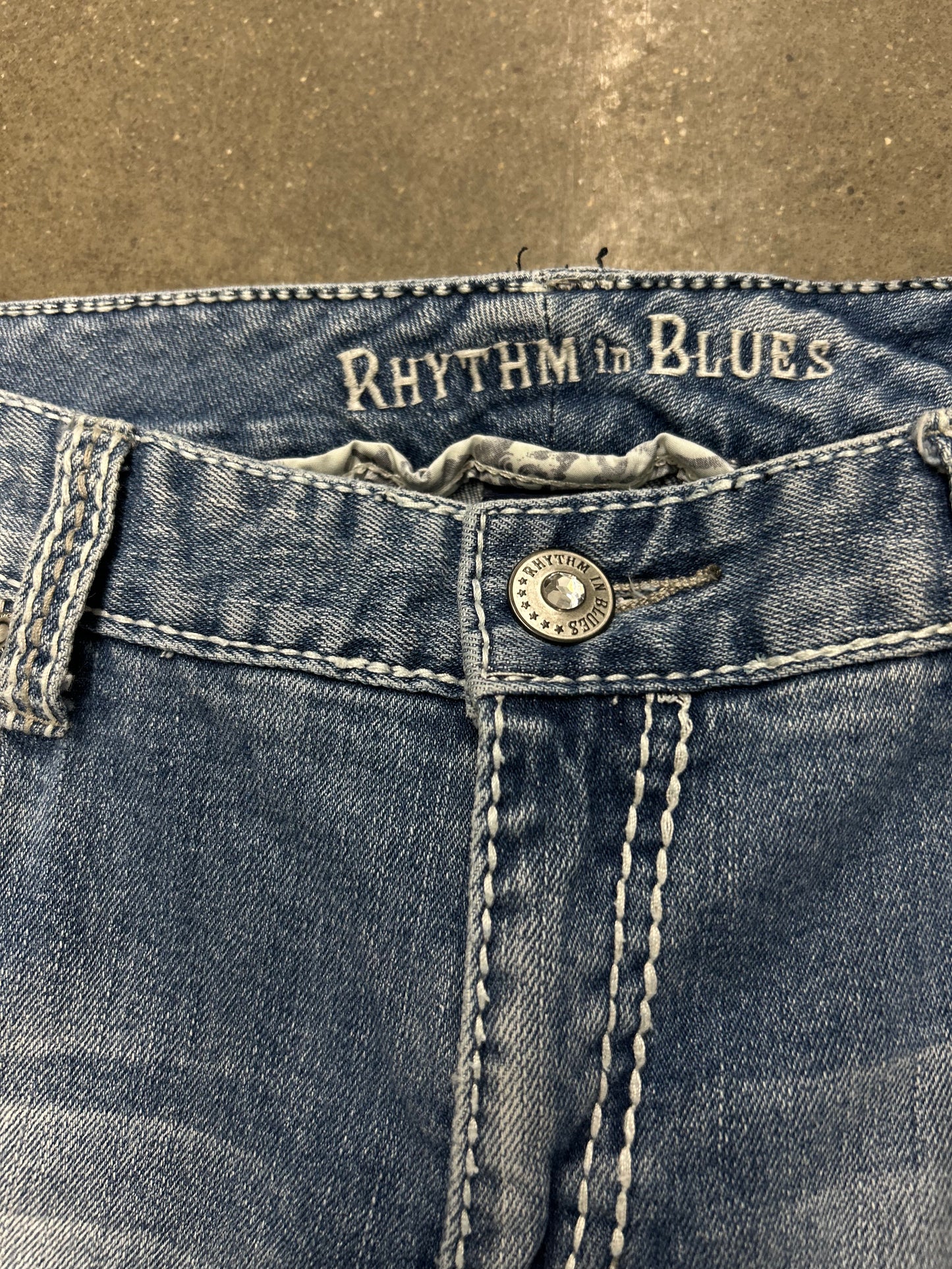 Y2K Rhythm in Blues Flared Jeans