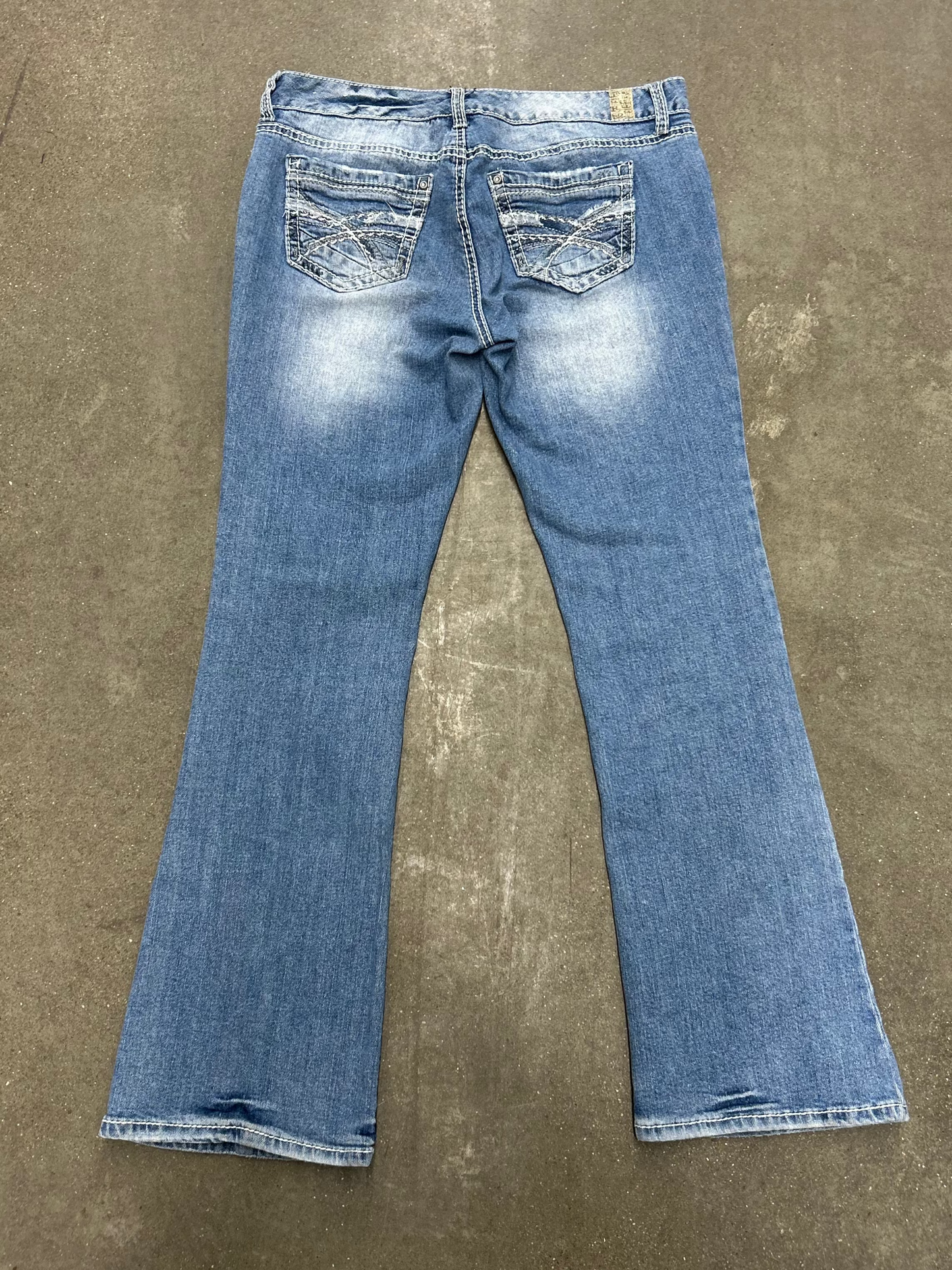 Y2K Rhythm in Blues Flared Jeans