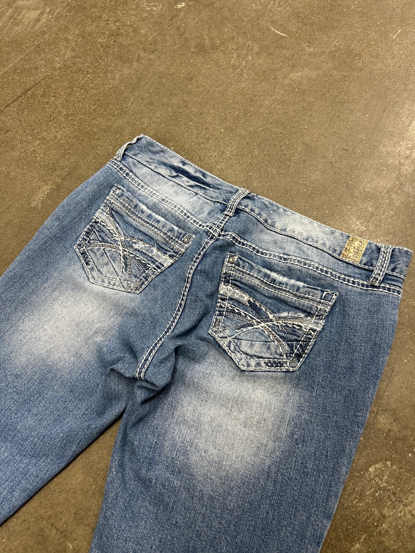 Y2K Rhythm in Blues Flared Jeans