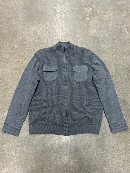Y2K Alfani Zip-Up Pocket Sweater