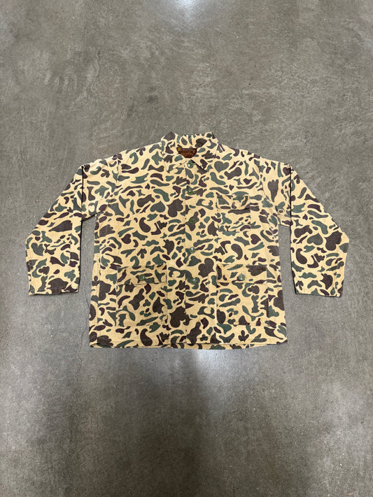 Vintage Caliber Sportsman's Apparel Duck Camouflage Button-Up Shirt