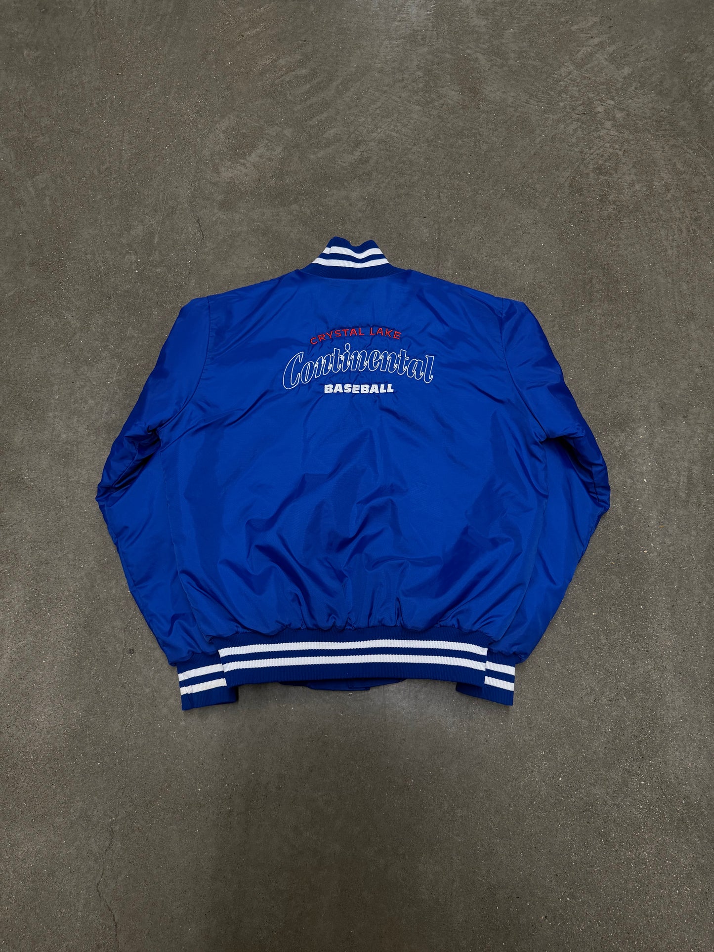 1980's Vintage Bomber Jacket Crystal Lake Continental Baseball