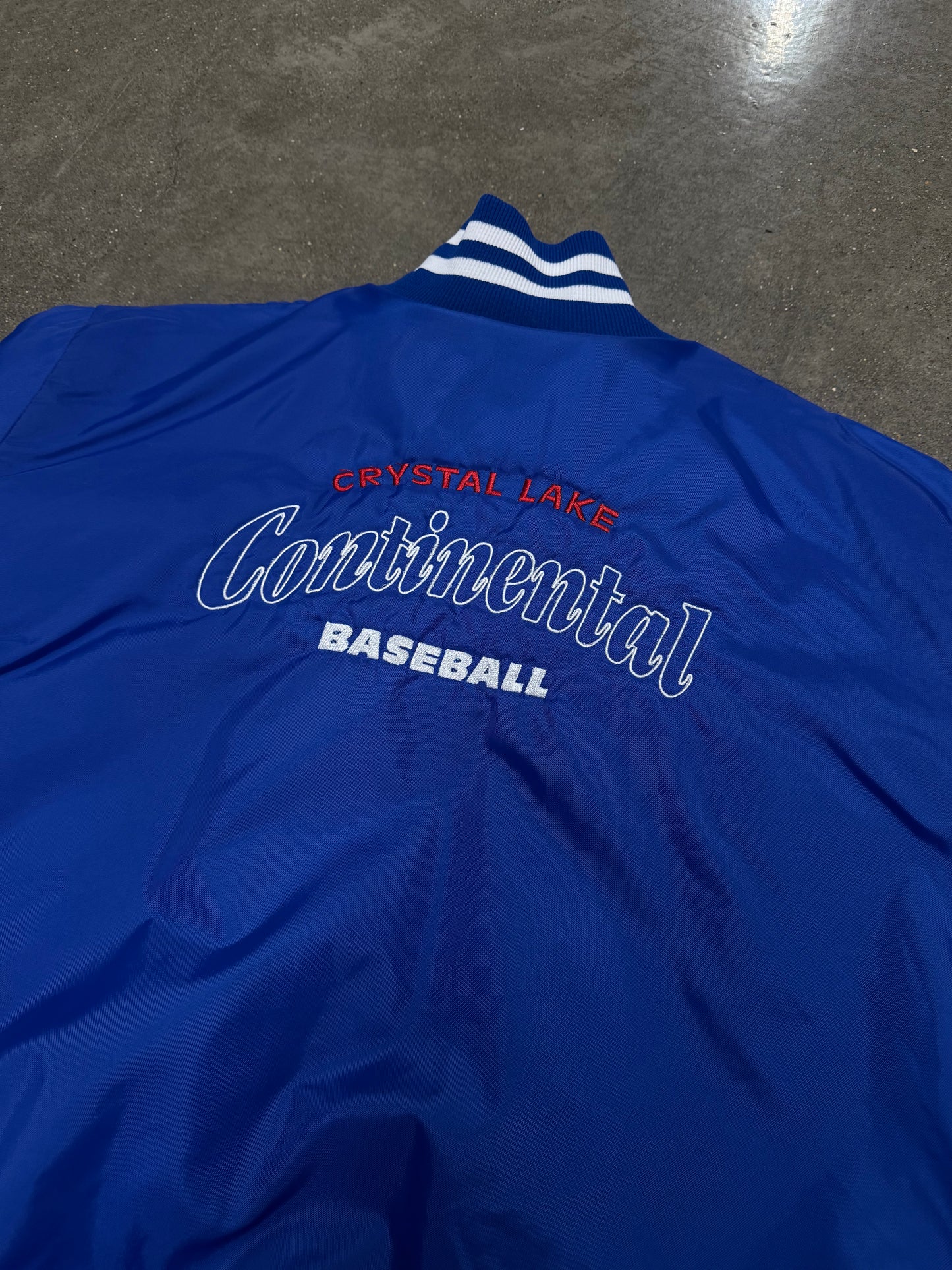 1980's Vintage Bomber Jacket Crystal Lake Continental Baseball