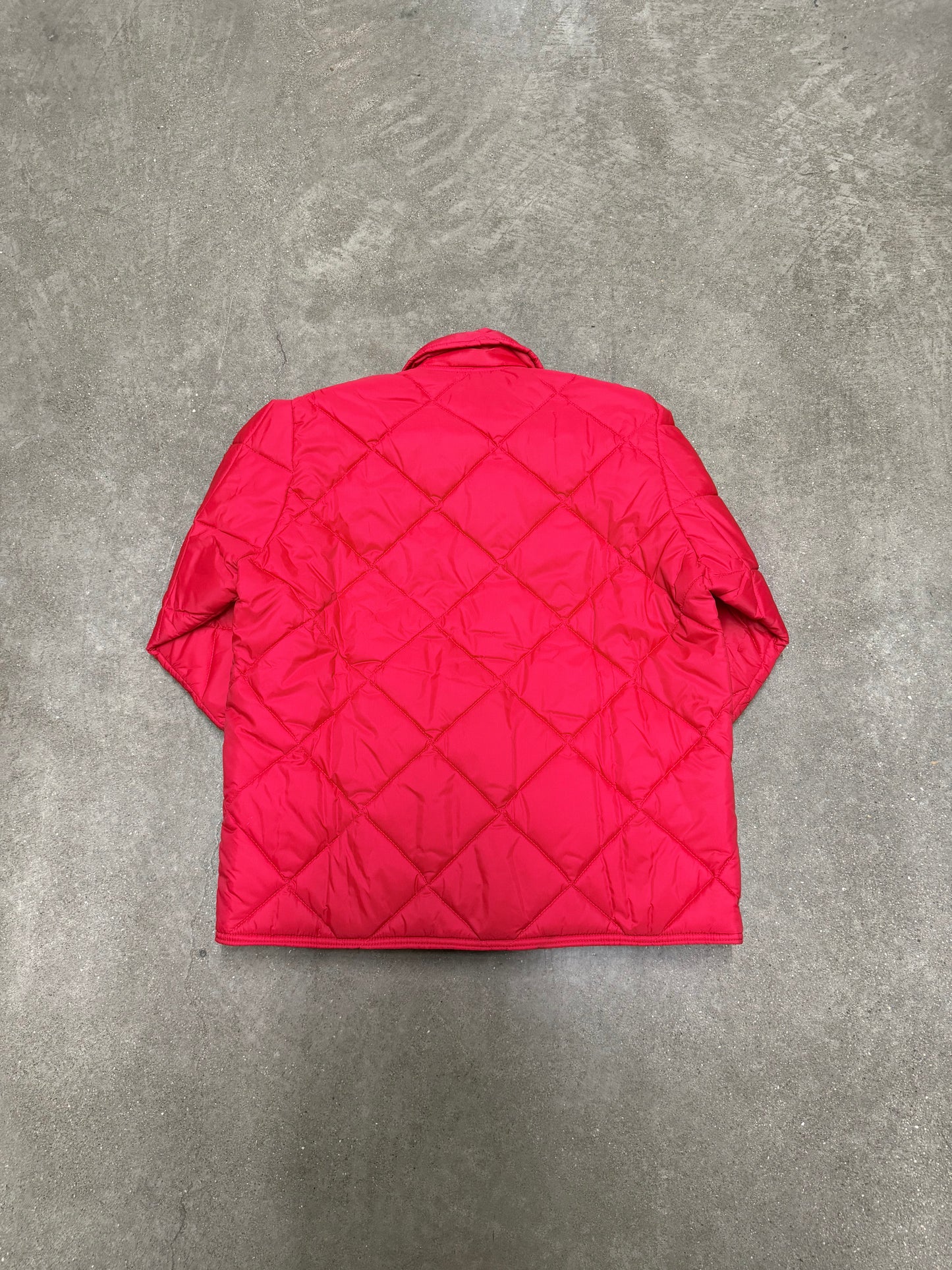 1980's Vintage Red Quilted Work Jacket