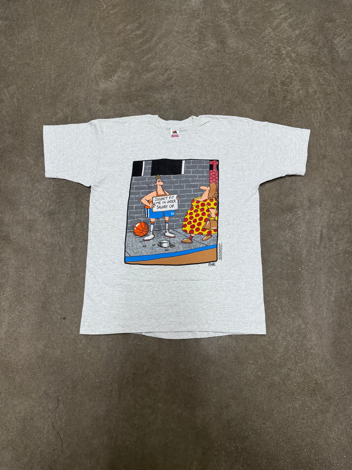 Vintage 1990's In The Bleachers Basketball Comic T-Shirt