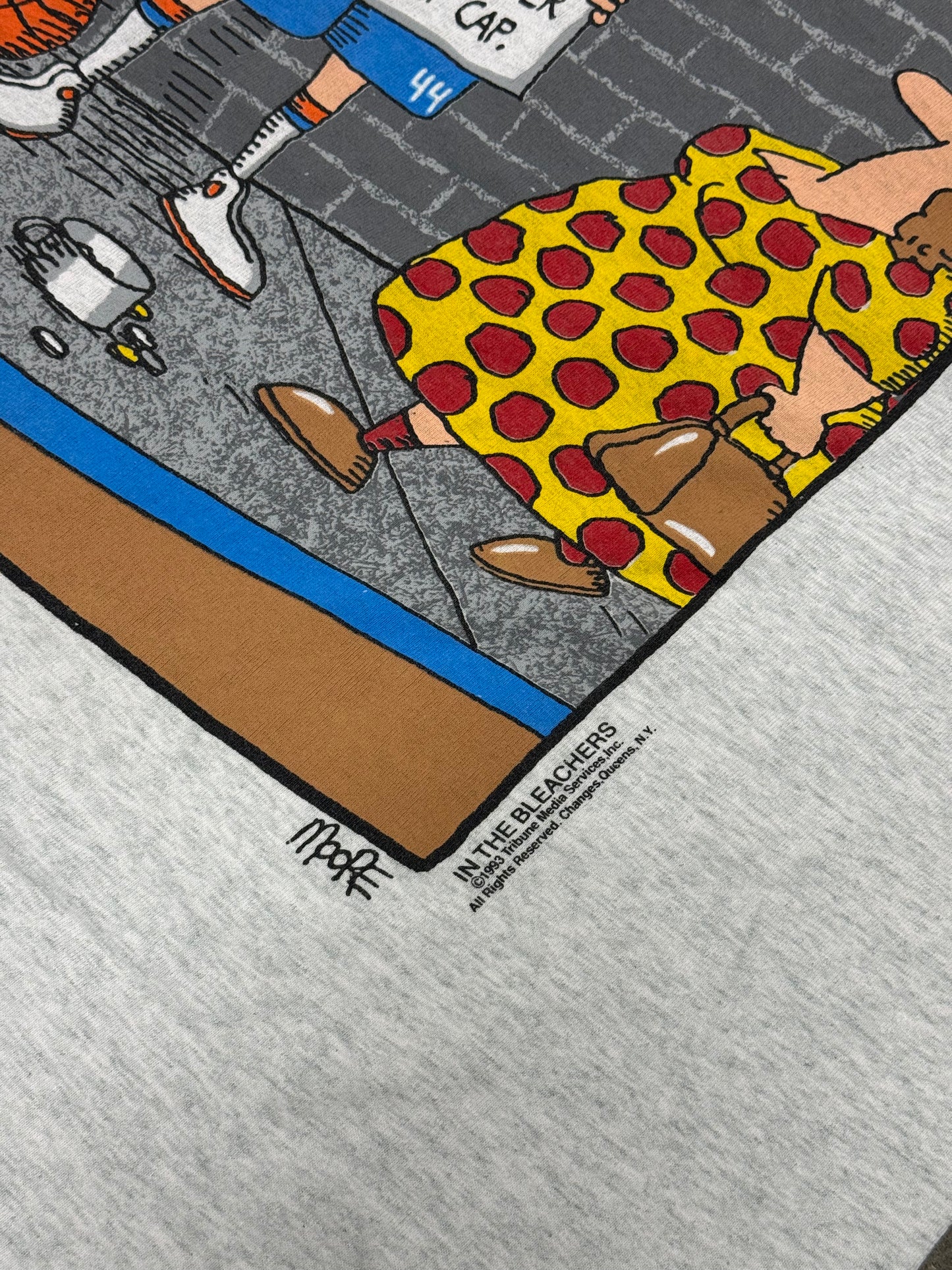 Vintage 1990's In The Bleachers Basketball Comic T-Shirt