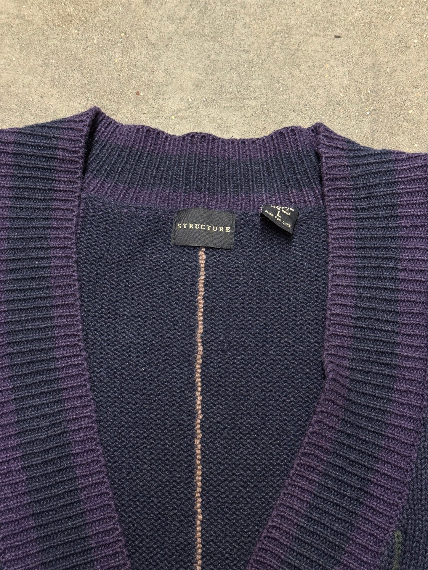 Vintage 90s/Y2K Structure Striped Cardigan Sweater