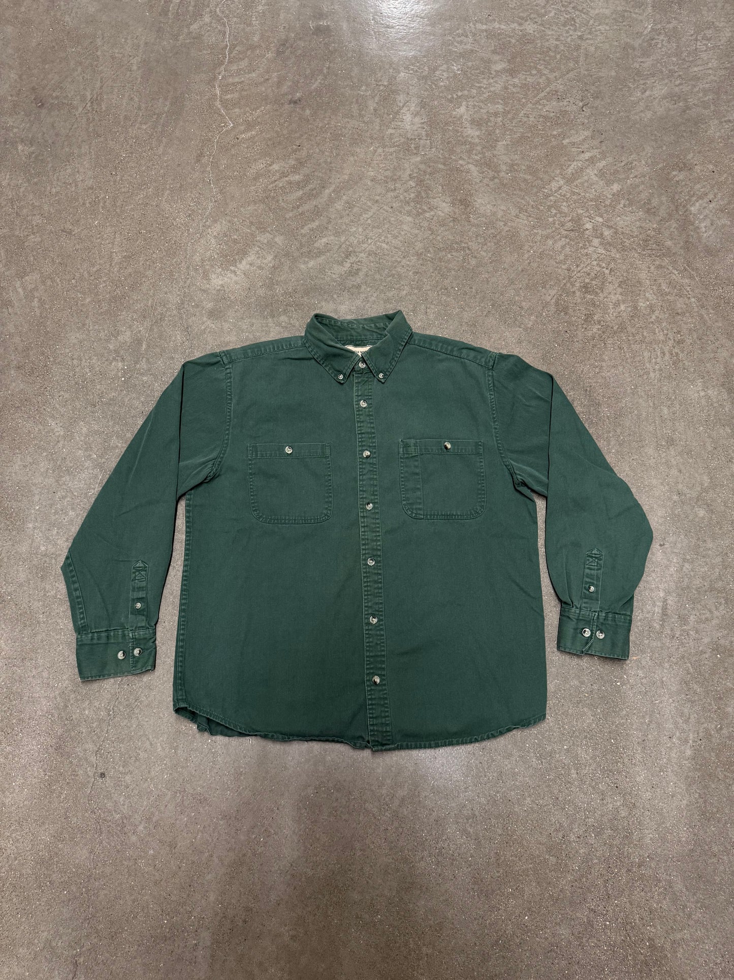 Vintage 90s/Y2K Faded Green Patina Work Shirt