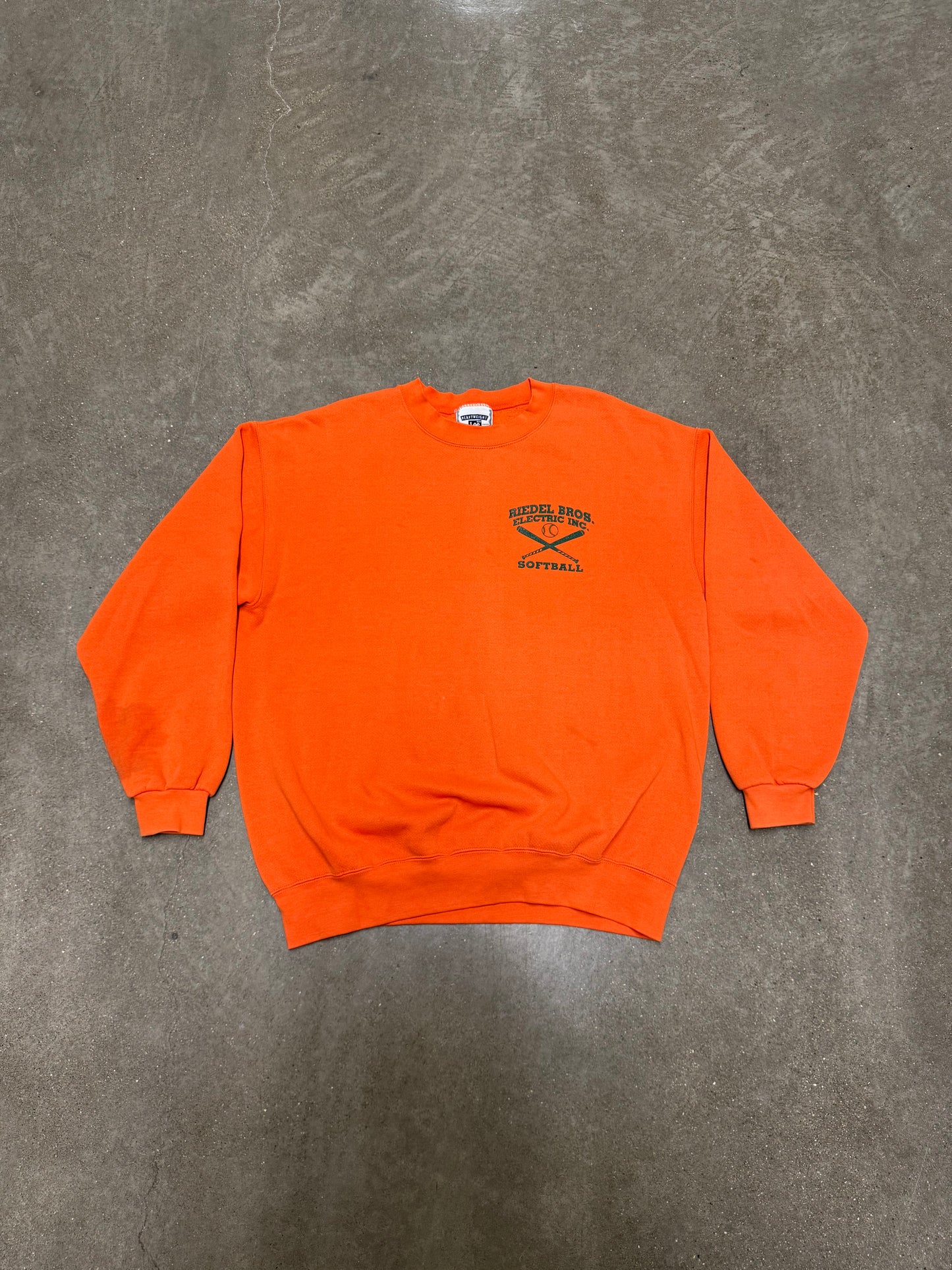 Vintage 1990's/Y2K Orange Athletic Crewneck Sweater